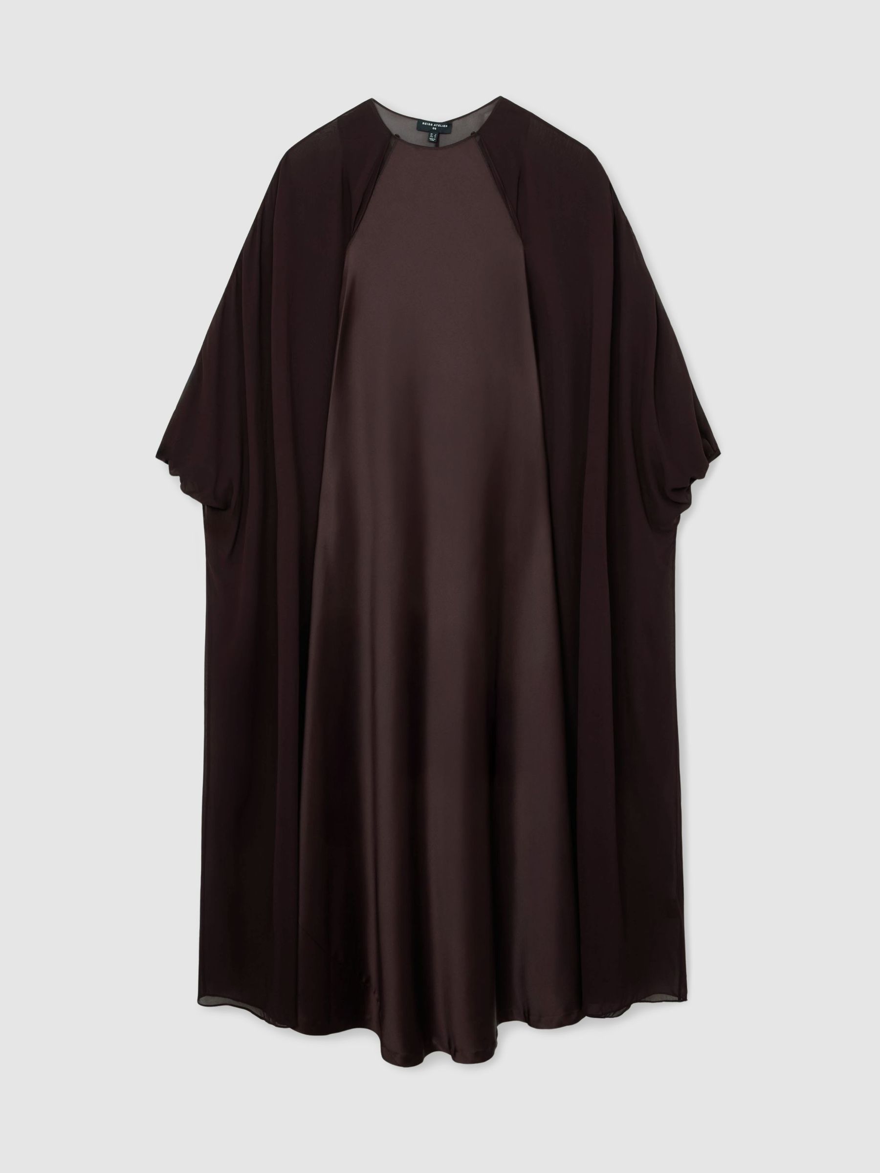 Atelier Satin Cape Maxi Dress in Grape - Image 2 of 8