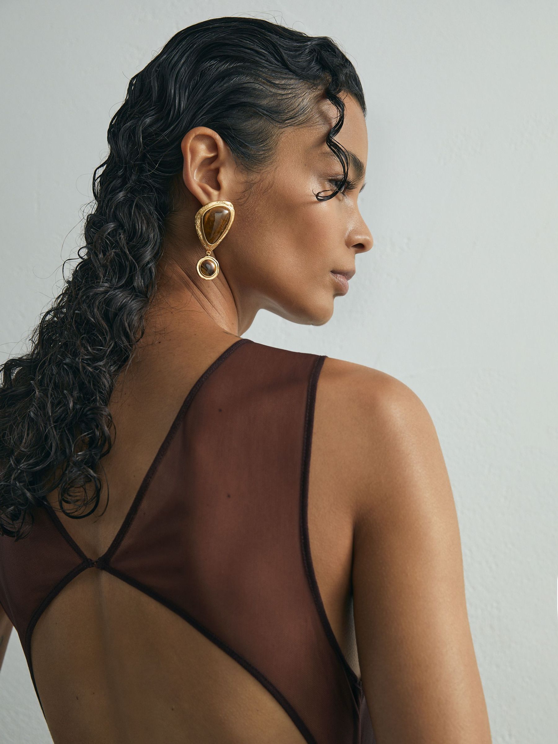 Atelier Satin Cape Maxi Dress in Grape - Image 3 of 8