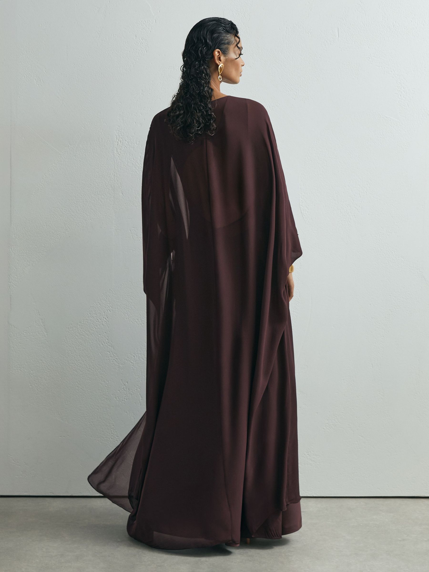Atelier Satin Cape Maxi Dress in Grape - Image 5 of 8