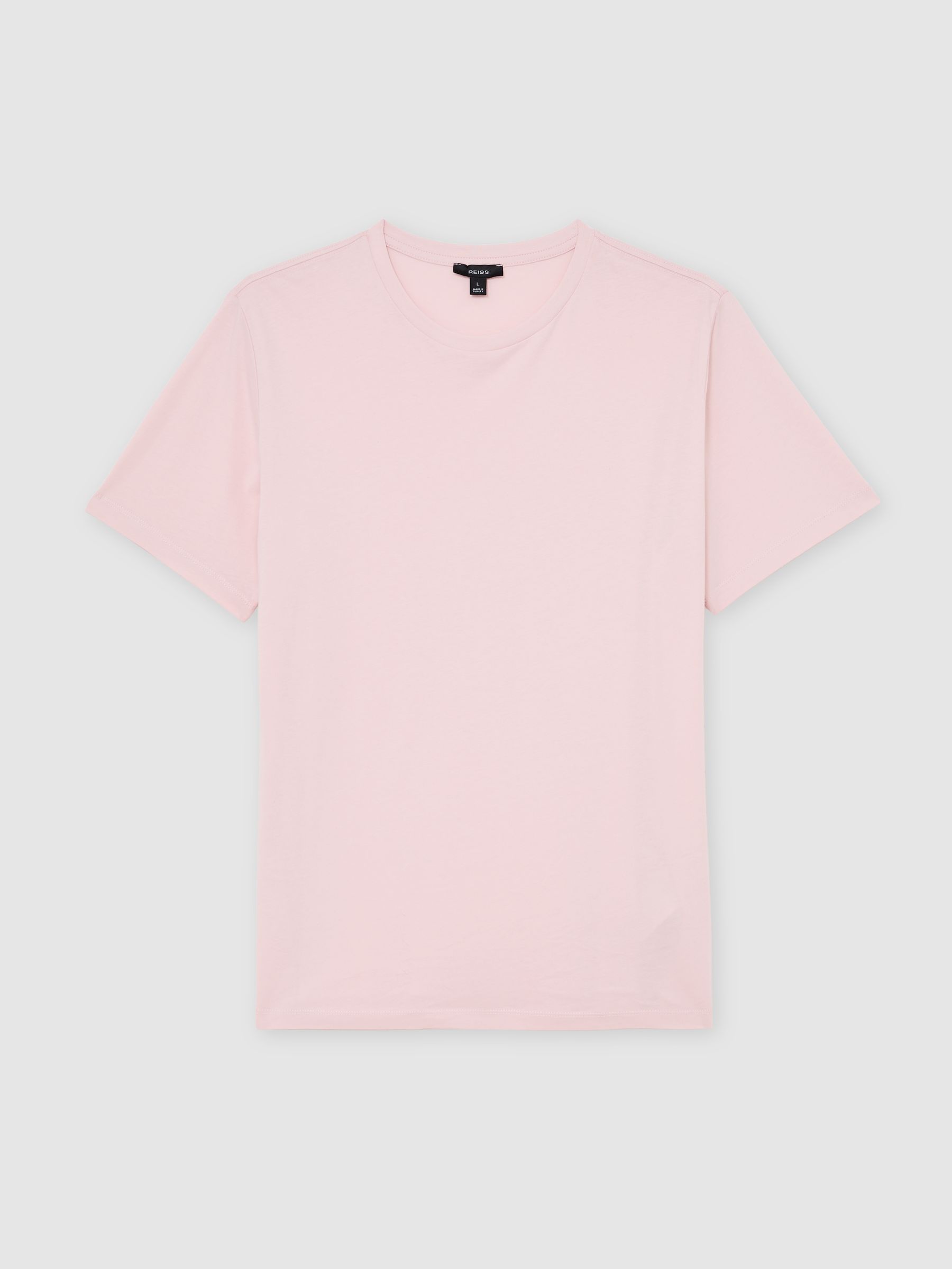 Cotton Crew-Neck T-Shirt in Pink - Image 2 of 6