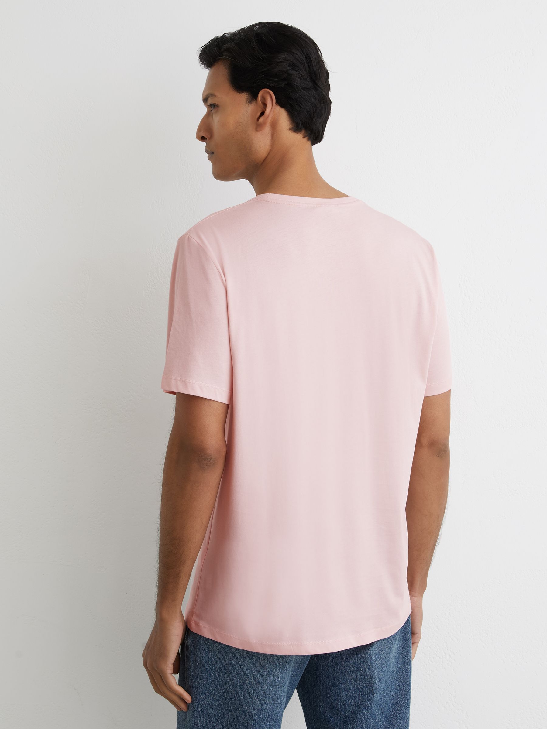 Cotton Crew-Neck T-Shirt in Pink - Image 5 of 6
