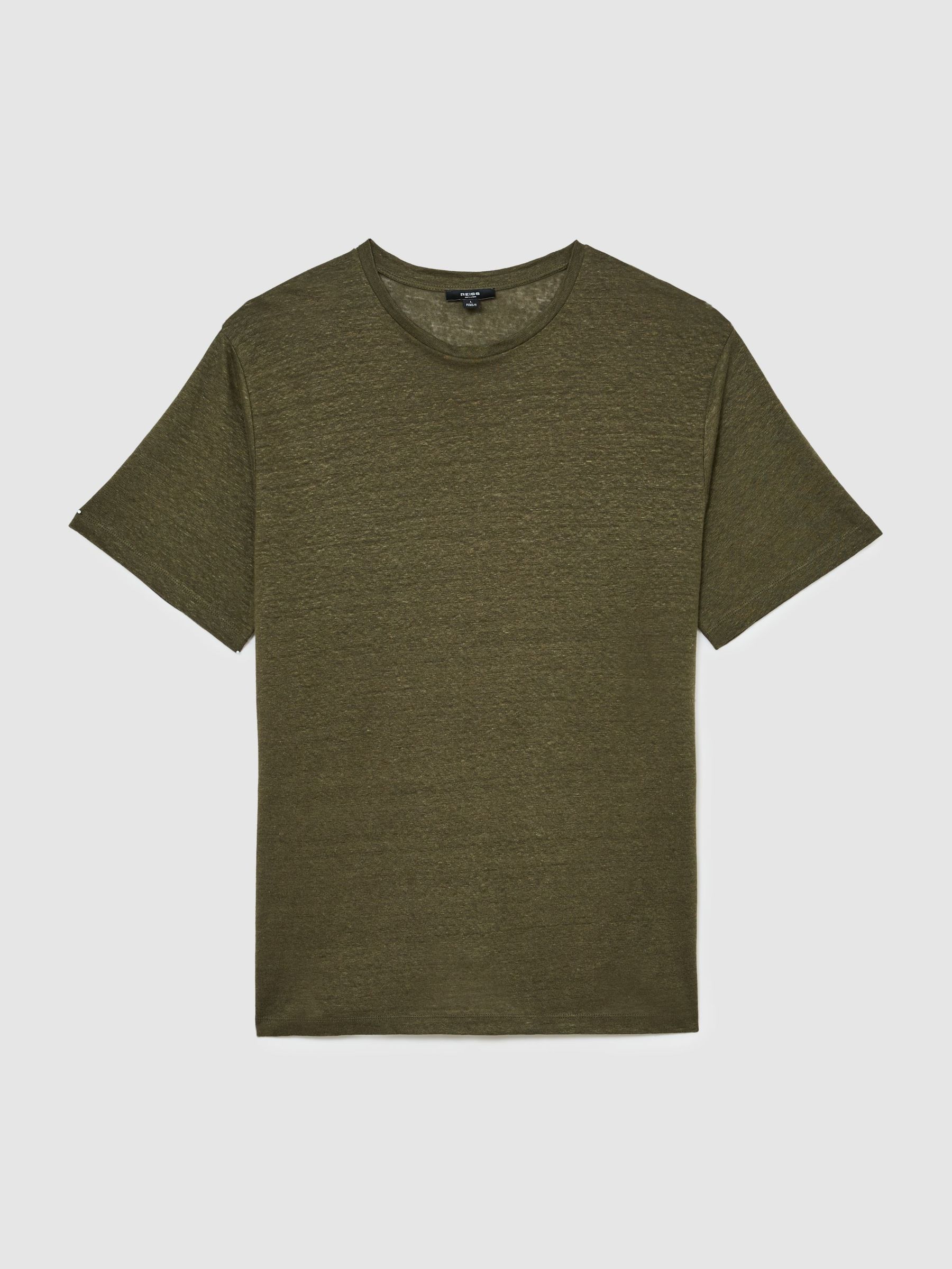 Relaxed-Fit Crew-Neck T-Shirt in Thyme Green - Image 2 de 7