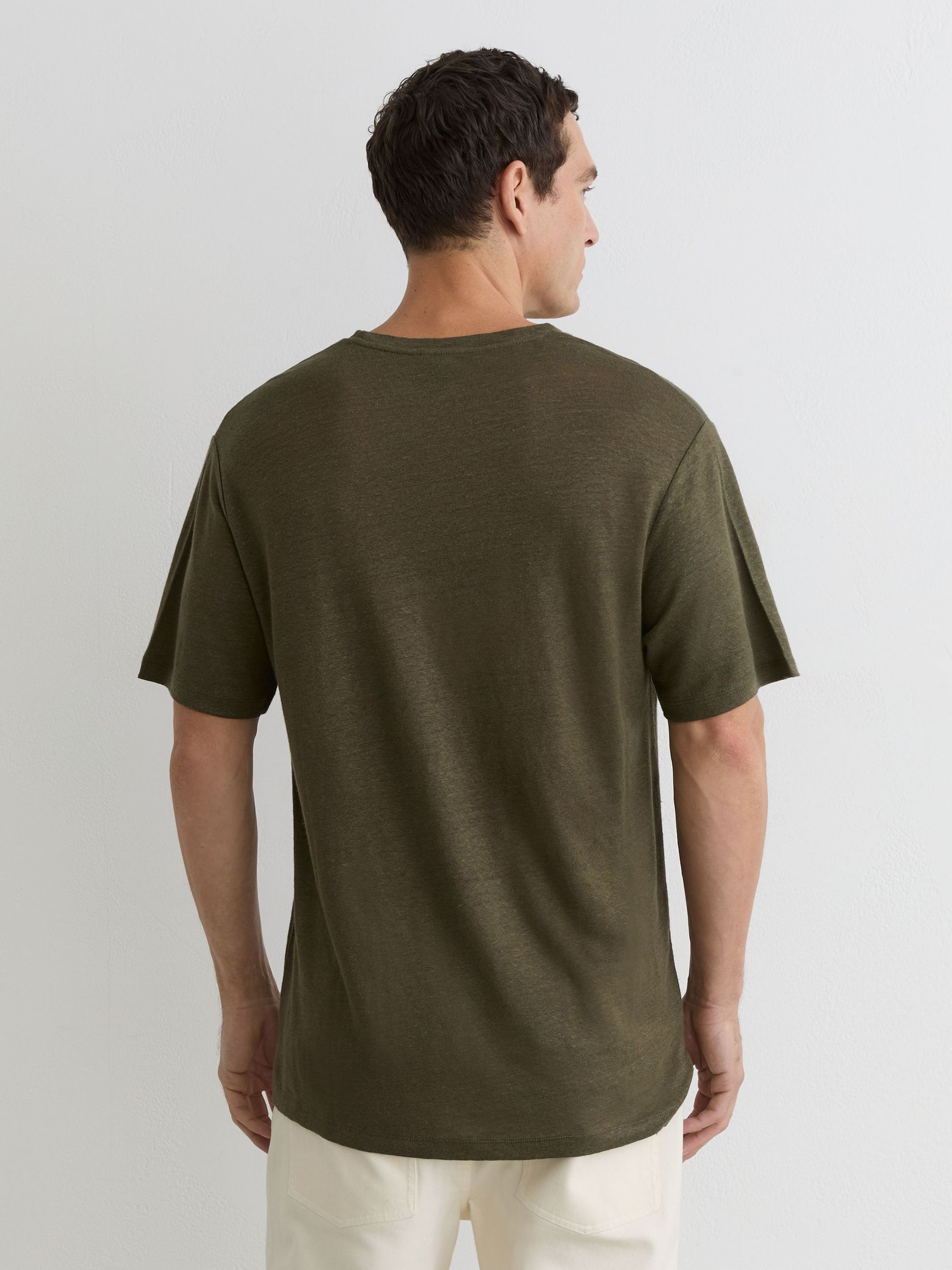 Relaxed-Fit Crew-Neck T-Shirt in Thyme Green - Image 5 de 7