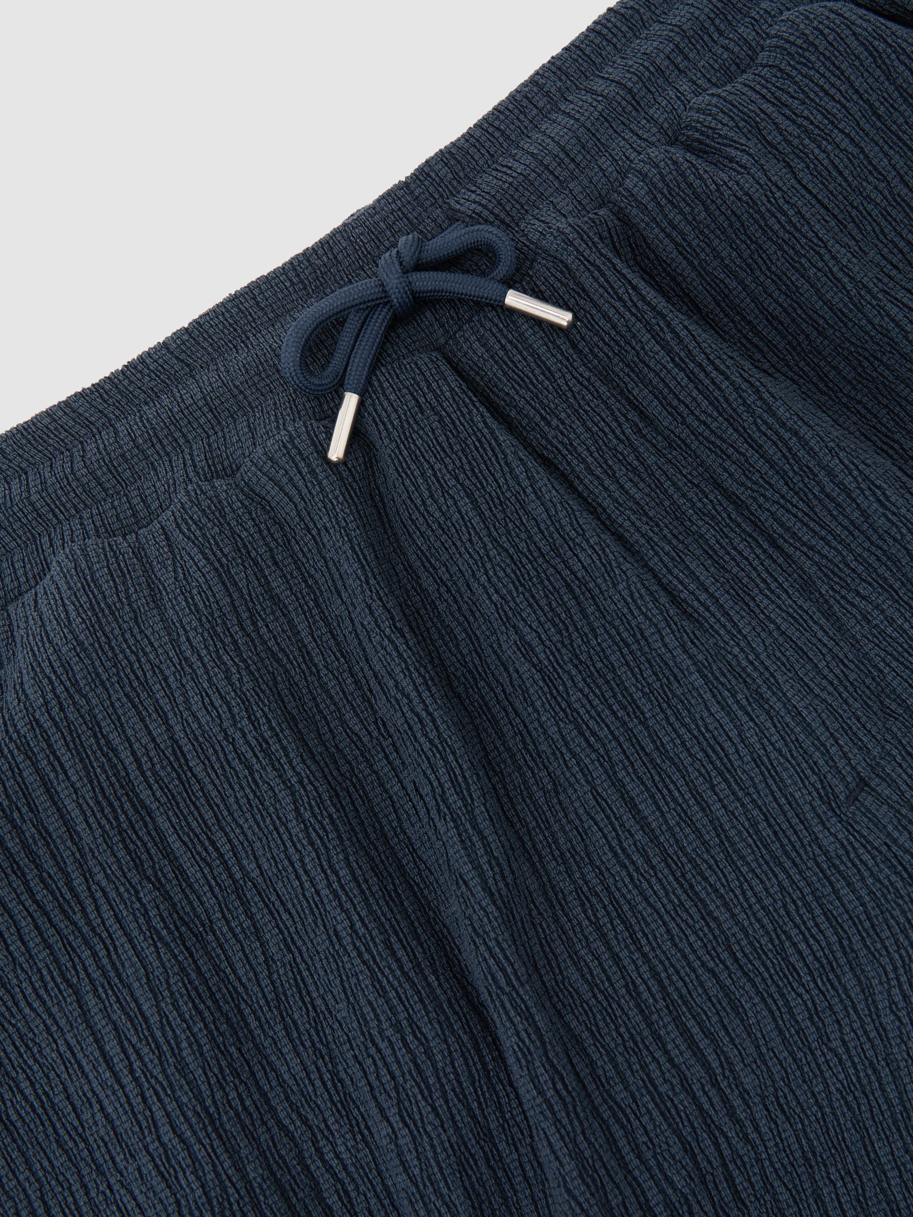 Plisse Relaxed Drawstring Trousers in Airforce Blue - image 3
