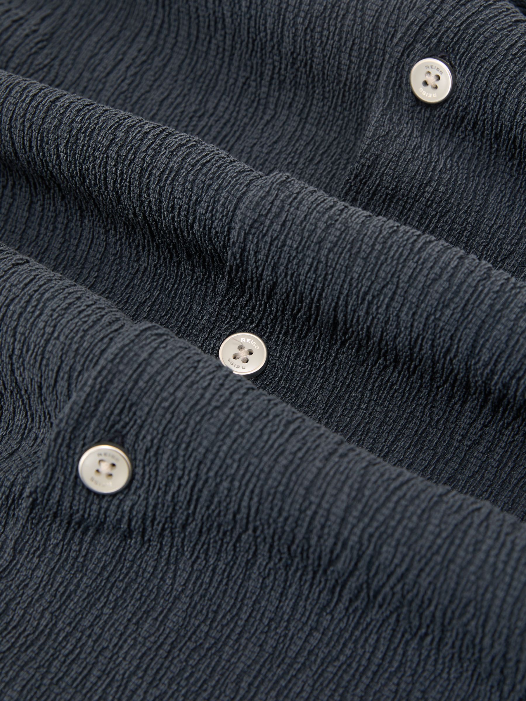 Textured Raglan Cuban-Collar Shirt in Airforce Blue - Image 7 of 7