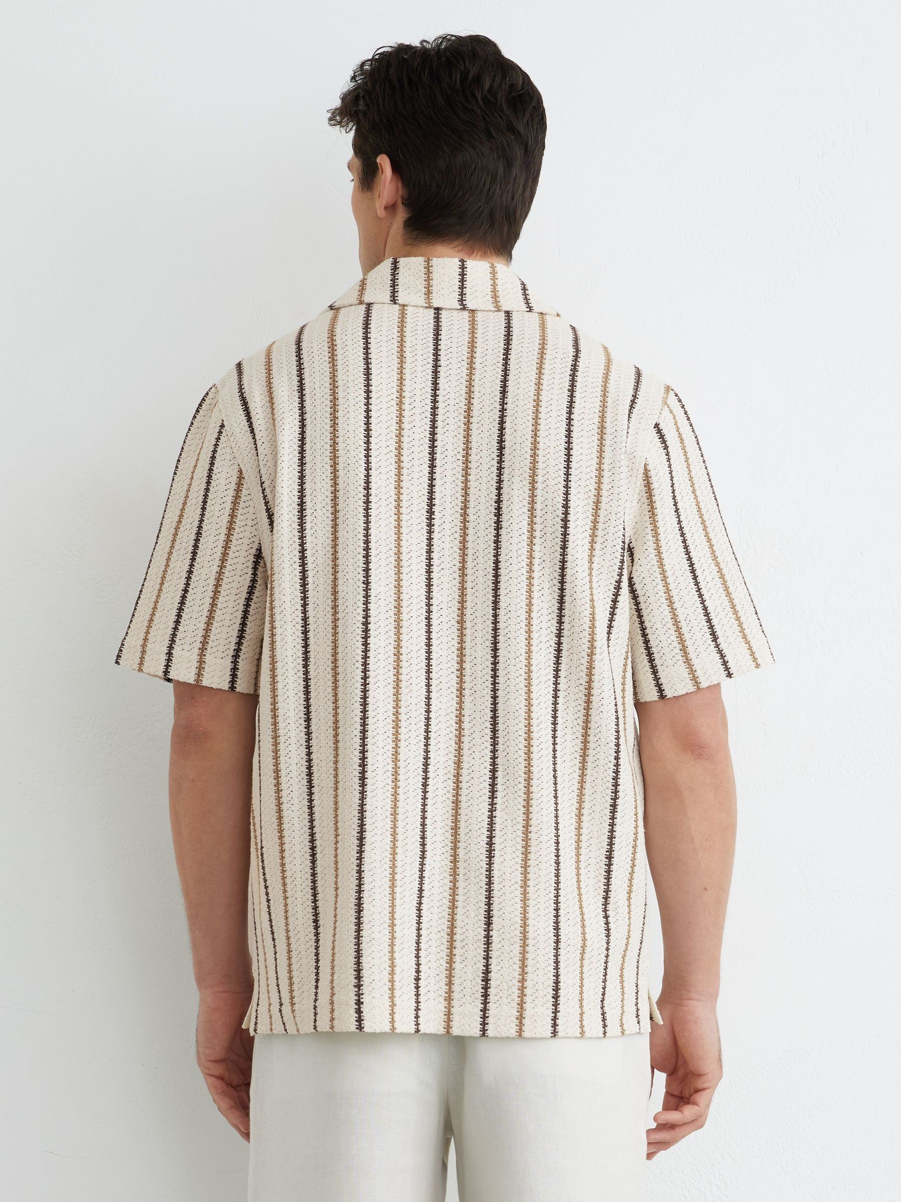 Crochet Stripe Overhead Shirt in Ecru - Image 4 of 6