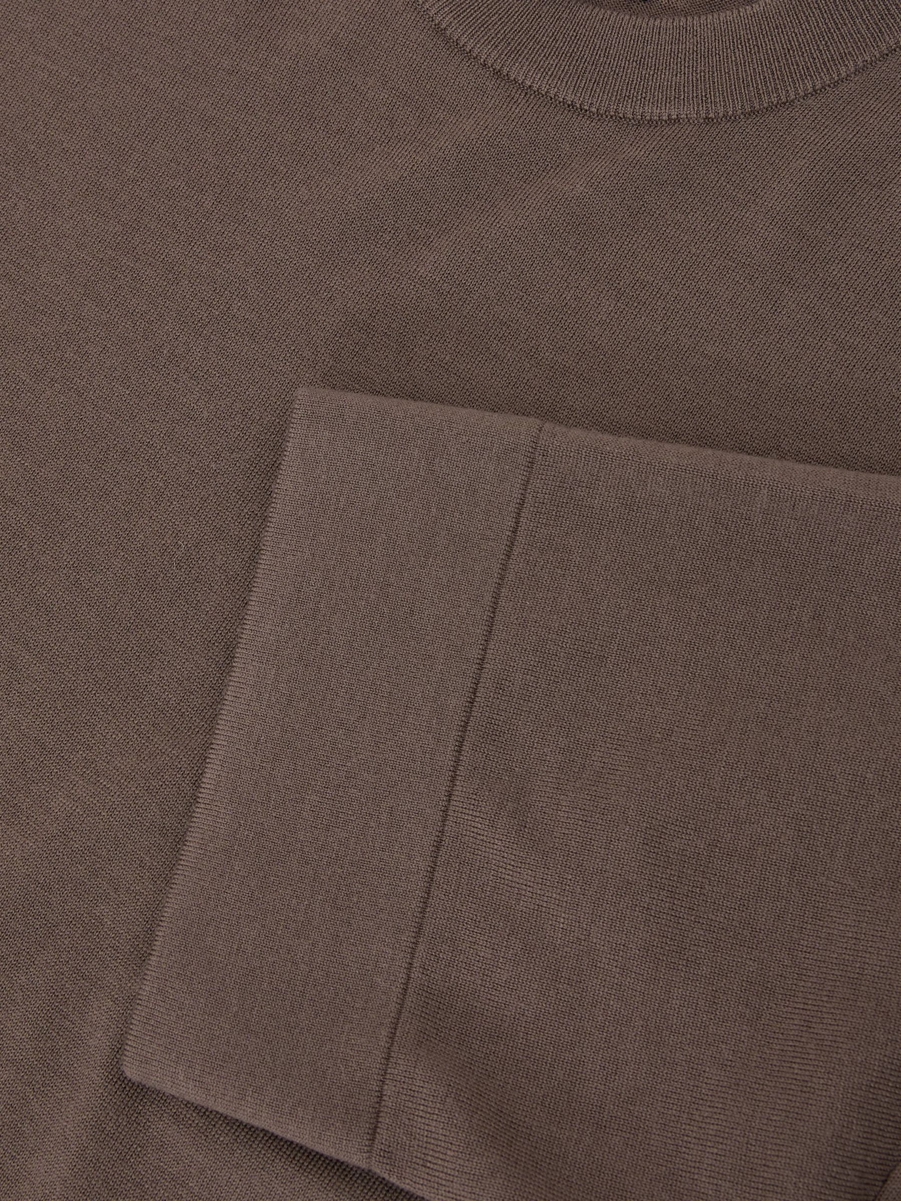 Merino Wool Relaxed Knit T-Shirt in Ridge Brown - Image 6 of 6