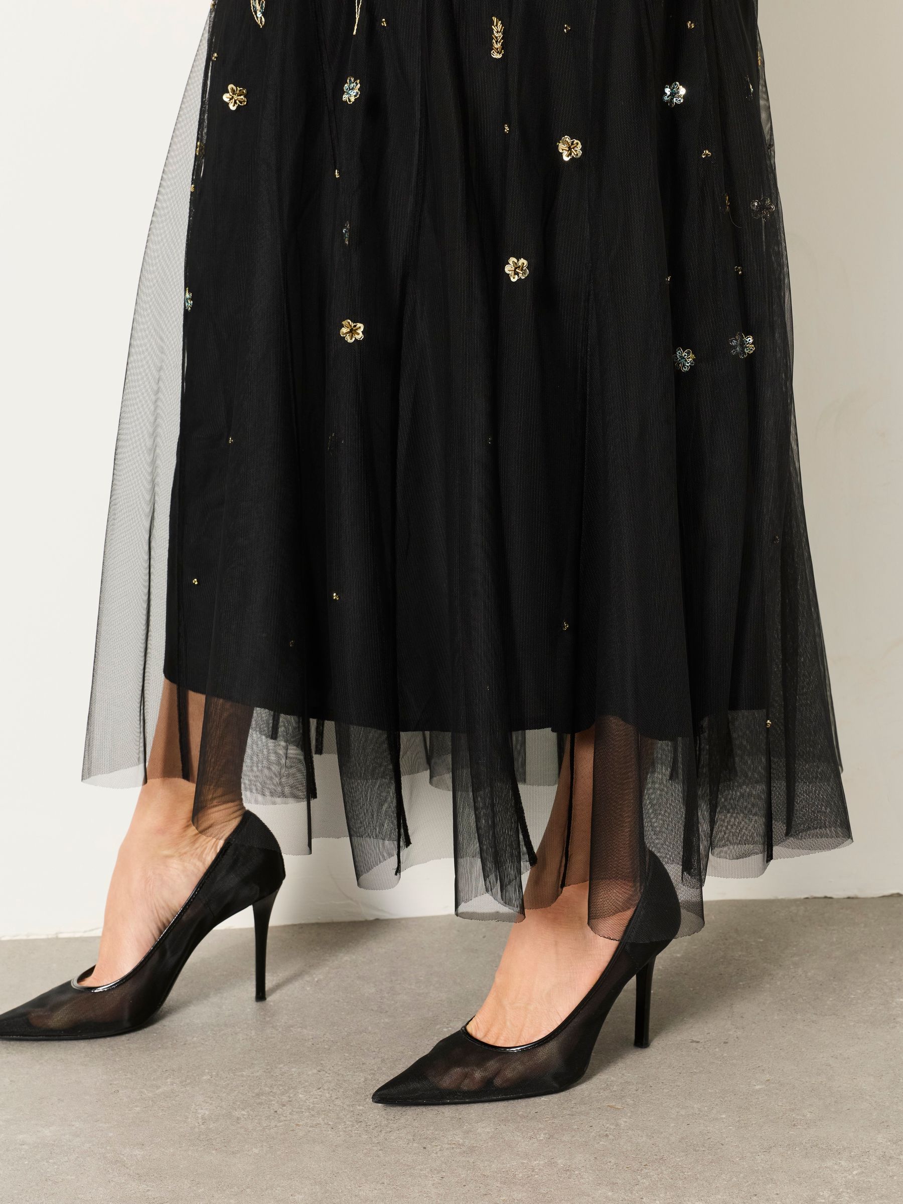 Neeva Black Beaded Strappy Maxi Dress - Image 7 of 9
