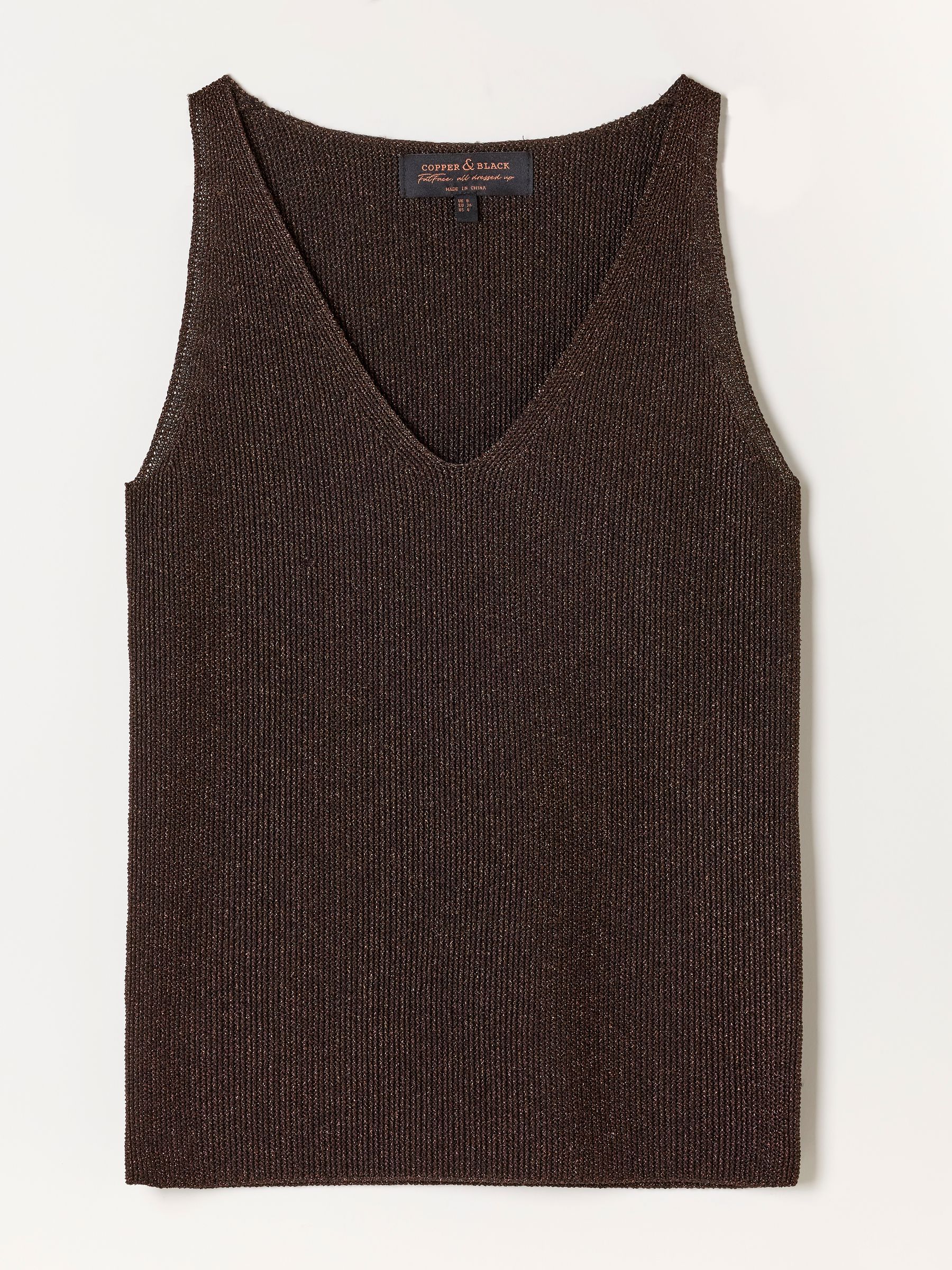 Evelyn Bronze Metallic Knit Vest Top - Image 7 of 7