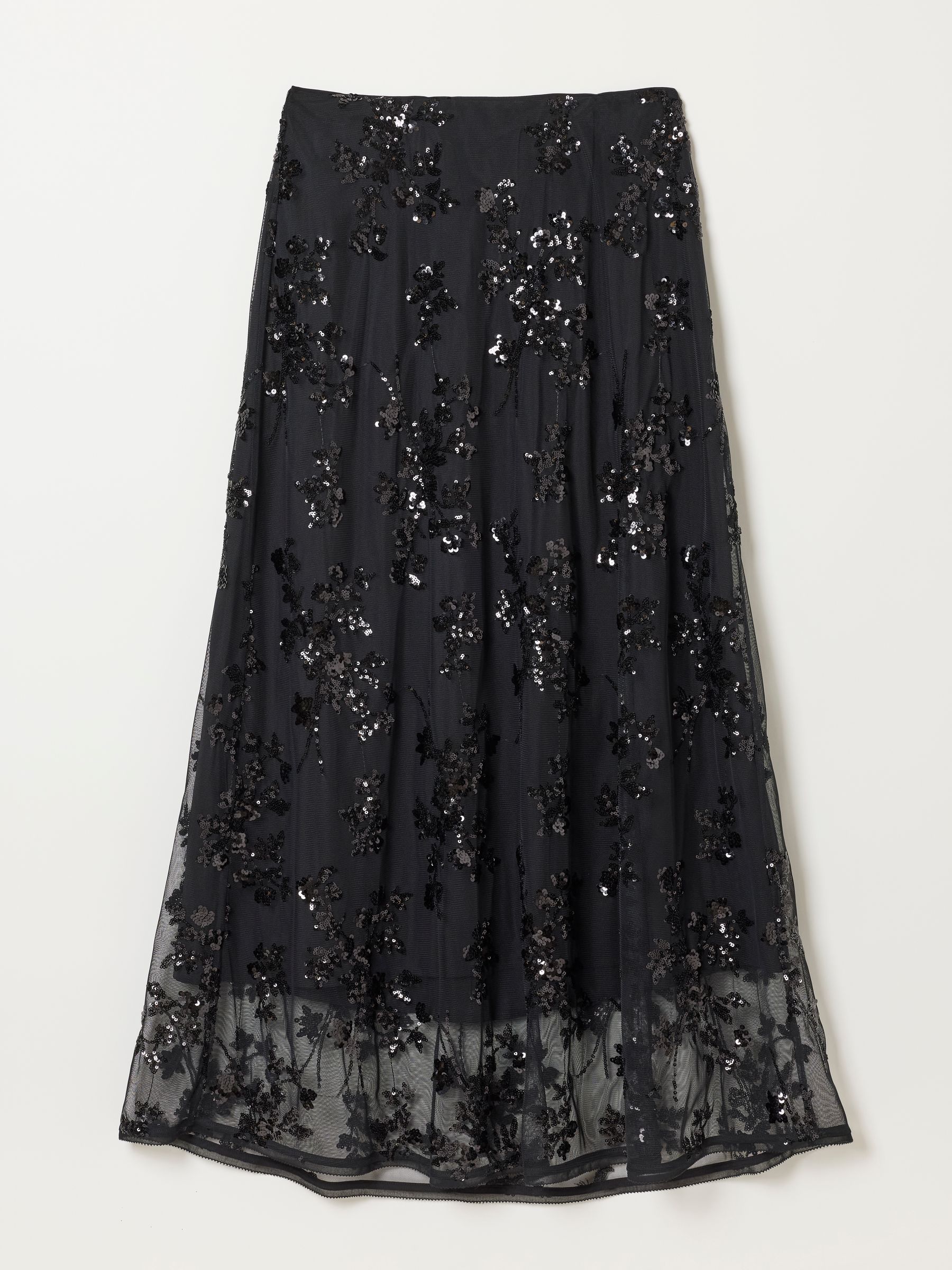 Black Pia Sequin Midi Skirt - Image 8 of 8