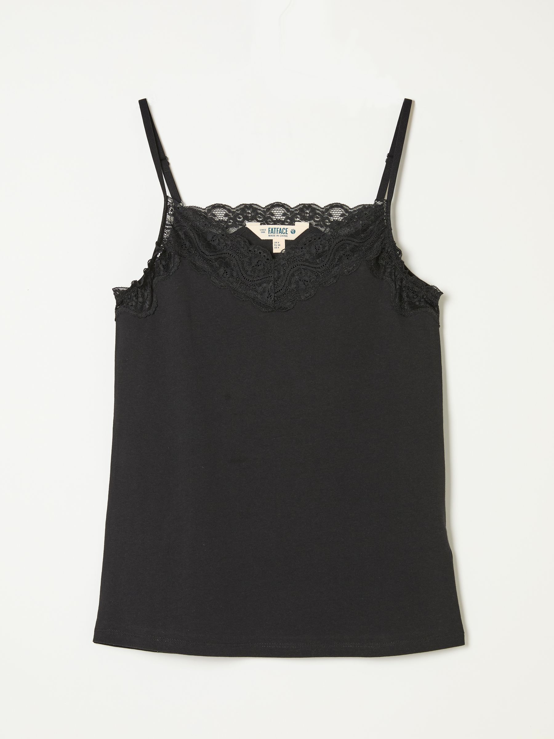 Lace V-Neck Vest in Black - Image 5 of 5