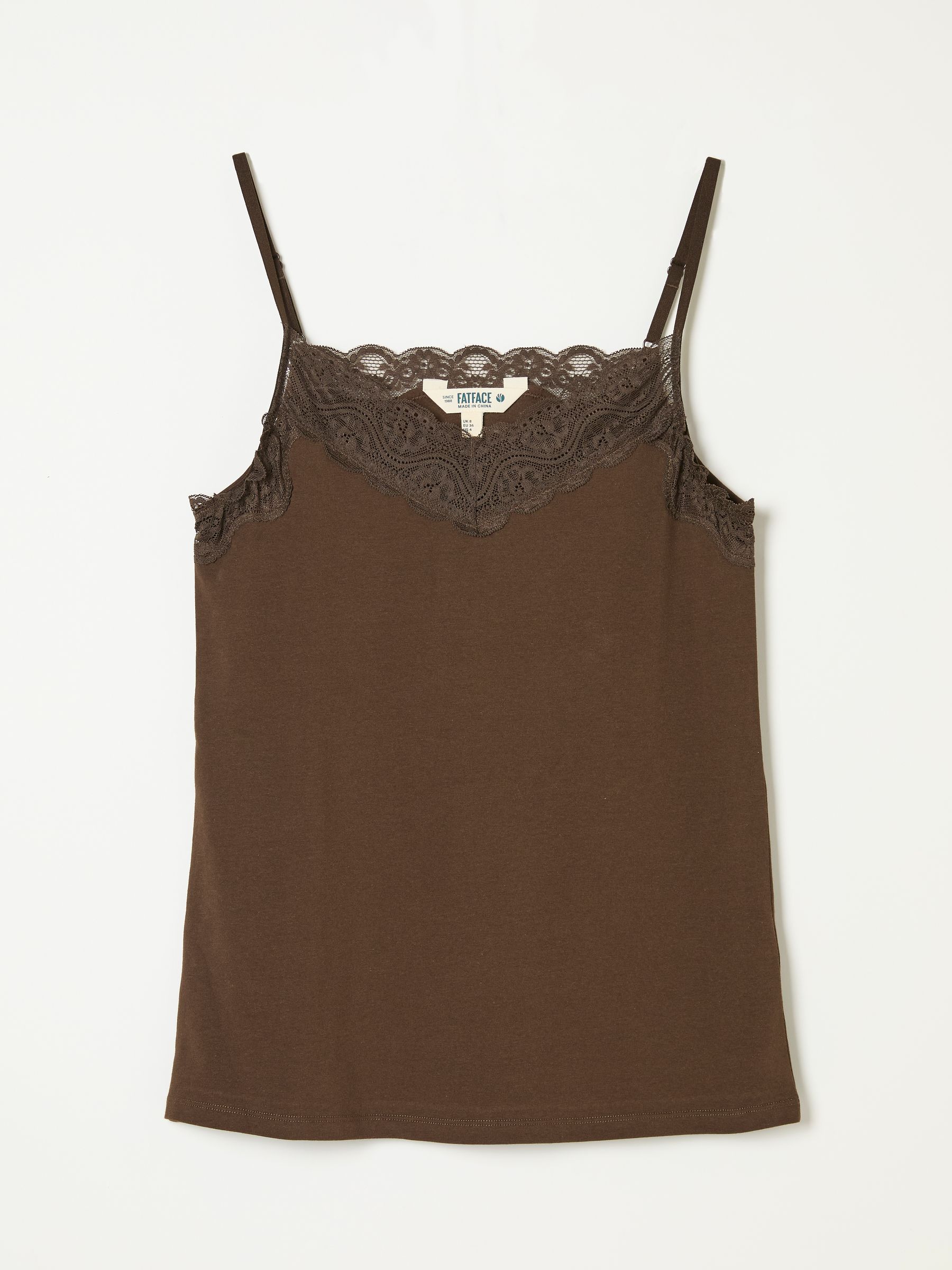 Lace V-Neck Vest in Chocolate Brown - Image 6 of 6
