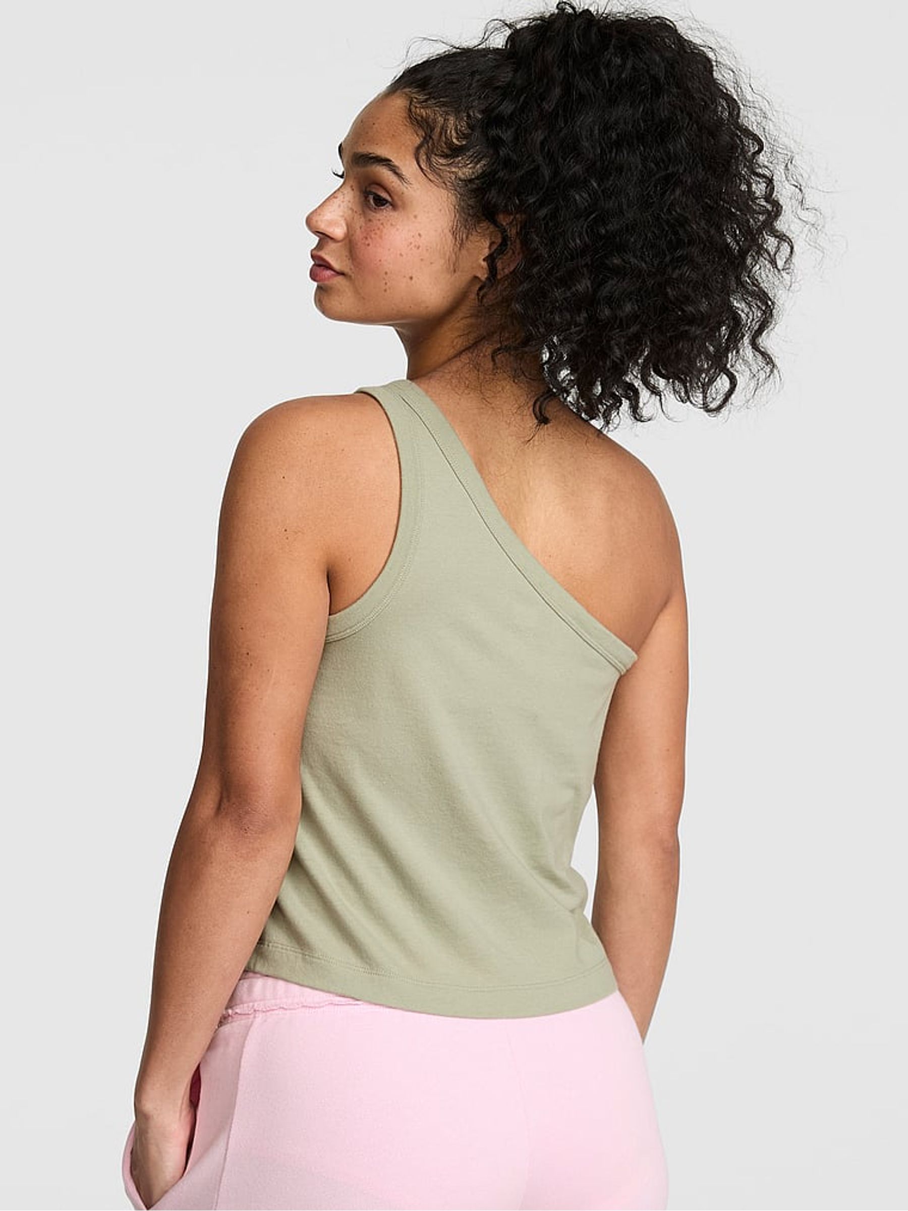Slate Green Jersey One Shoulder Top - Image 2 of 2