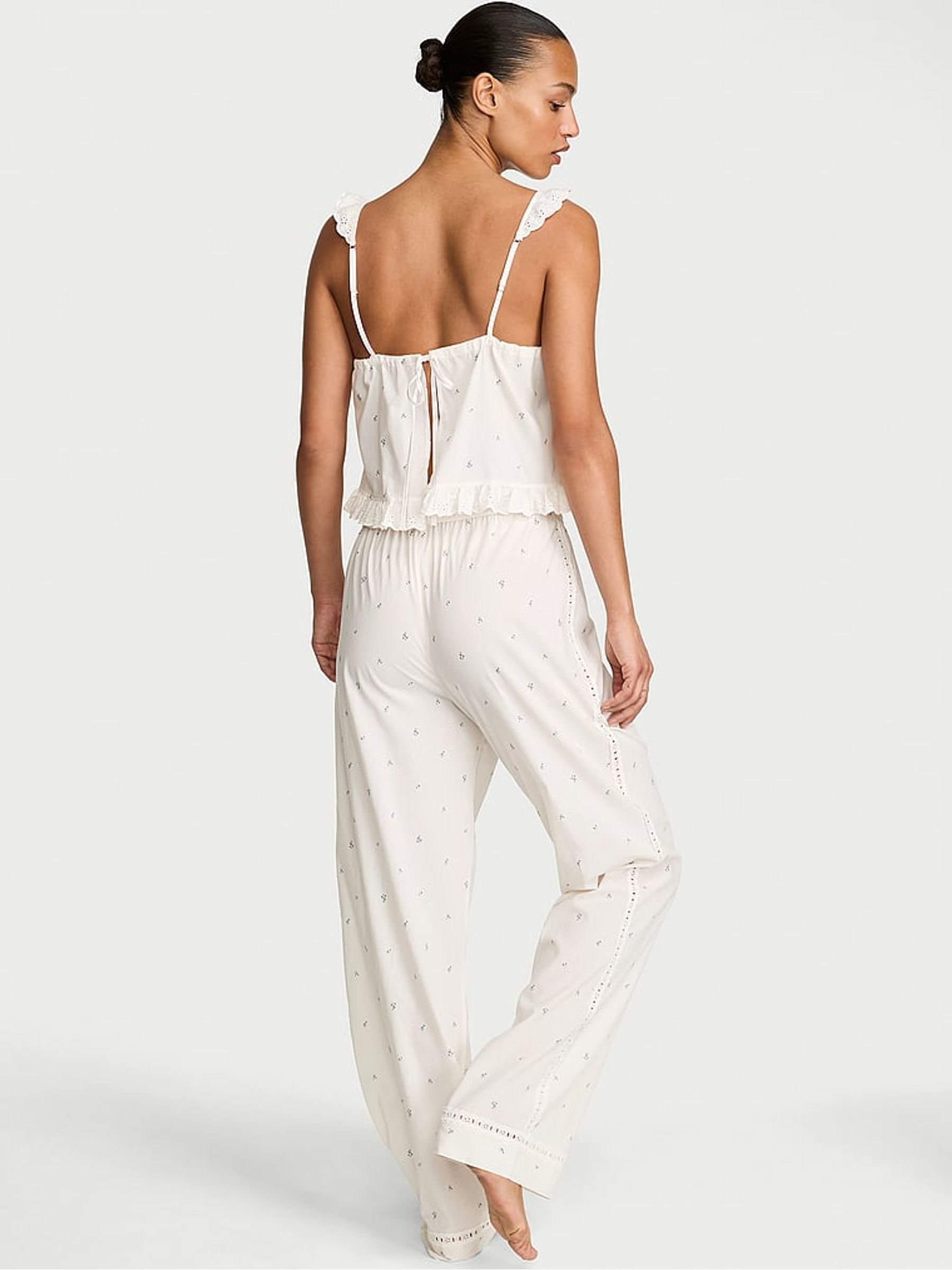 Coconut White Ditsy Floral Cami Long Pyjamas Set - Image 2 of 2