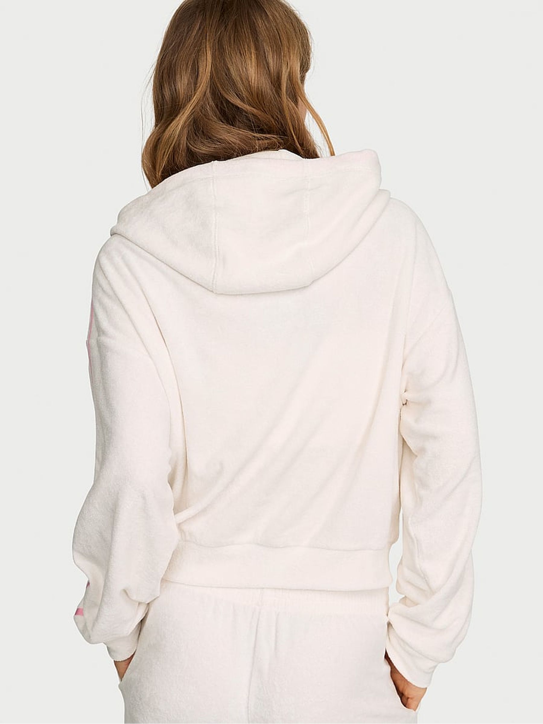 Coconut White Terry Full Zip Hoodie - Image 2 of 2