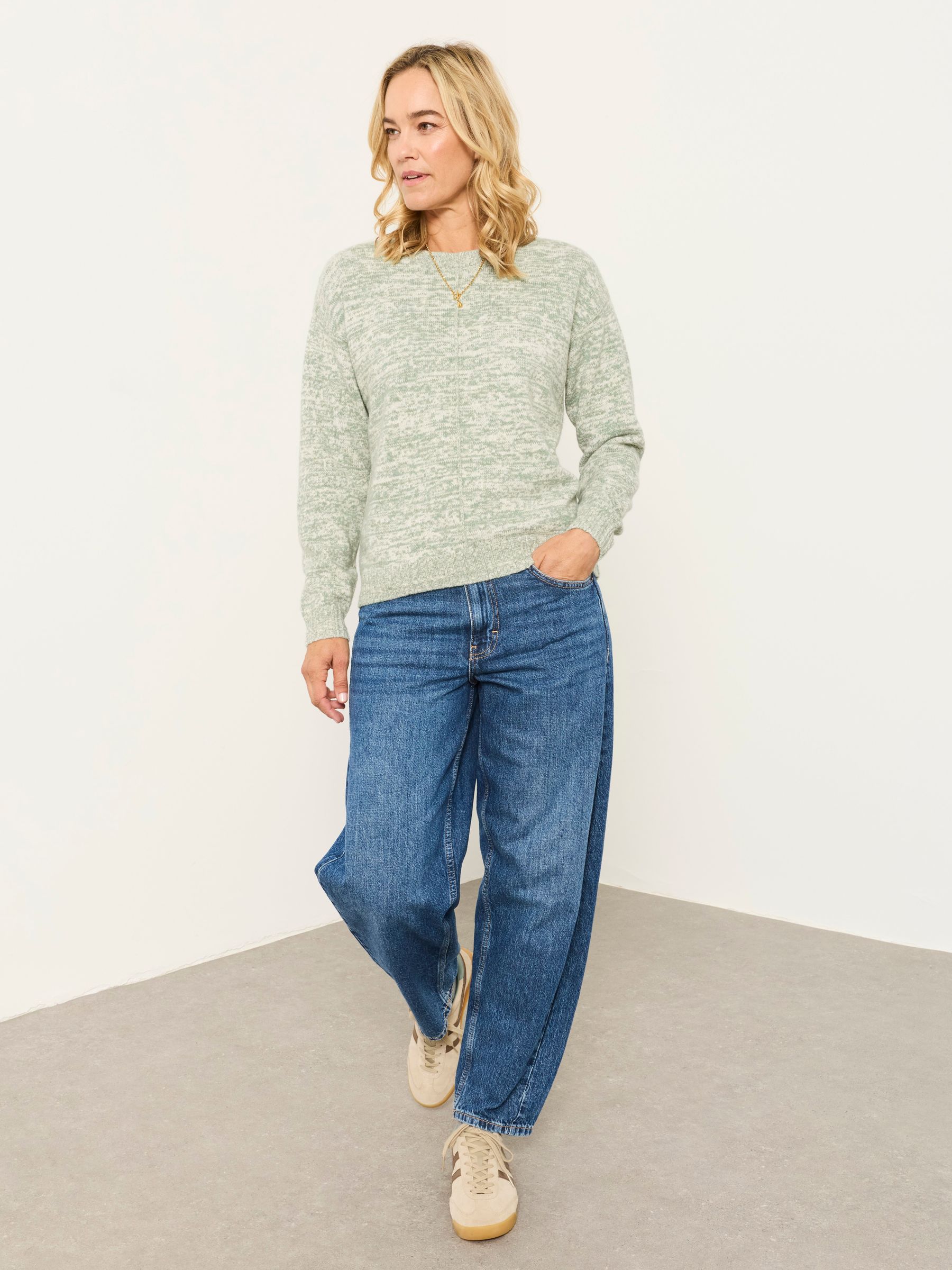 Barley Green Twist Knitted Crew Neck Jumper - Image 4 of 6