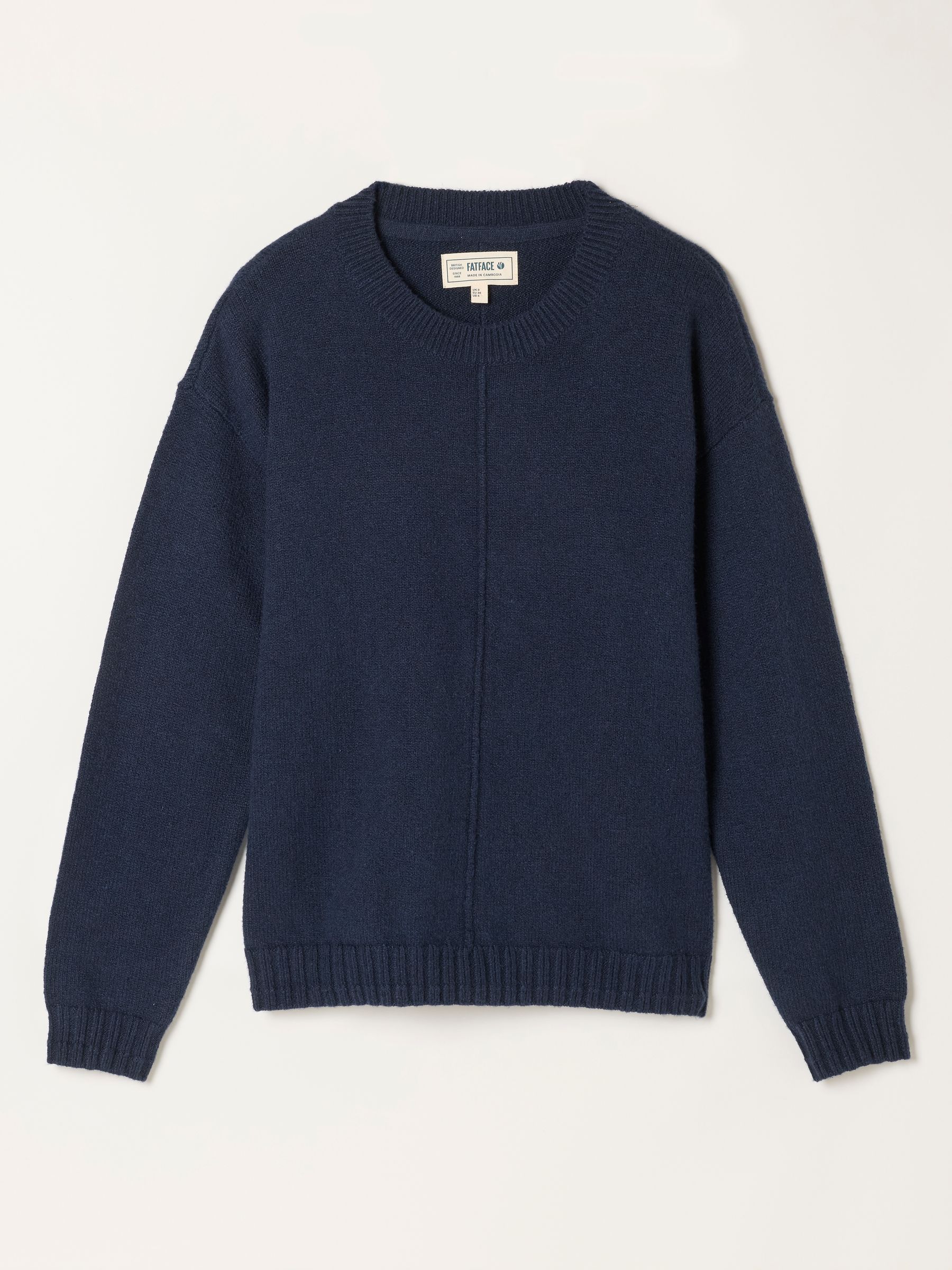 Barley Navy Knitted Crew Neck Jumper - Image 6 of 6 Barley Navy Knitted Crew Neck Jumper - Image 6 of 6