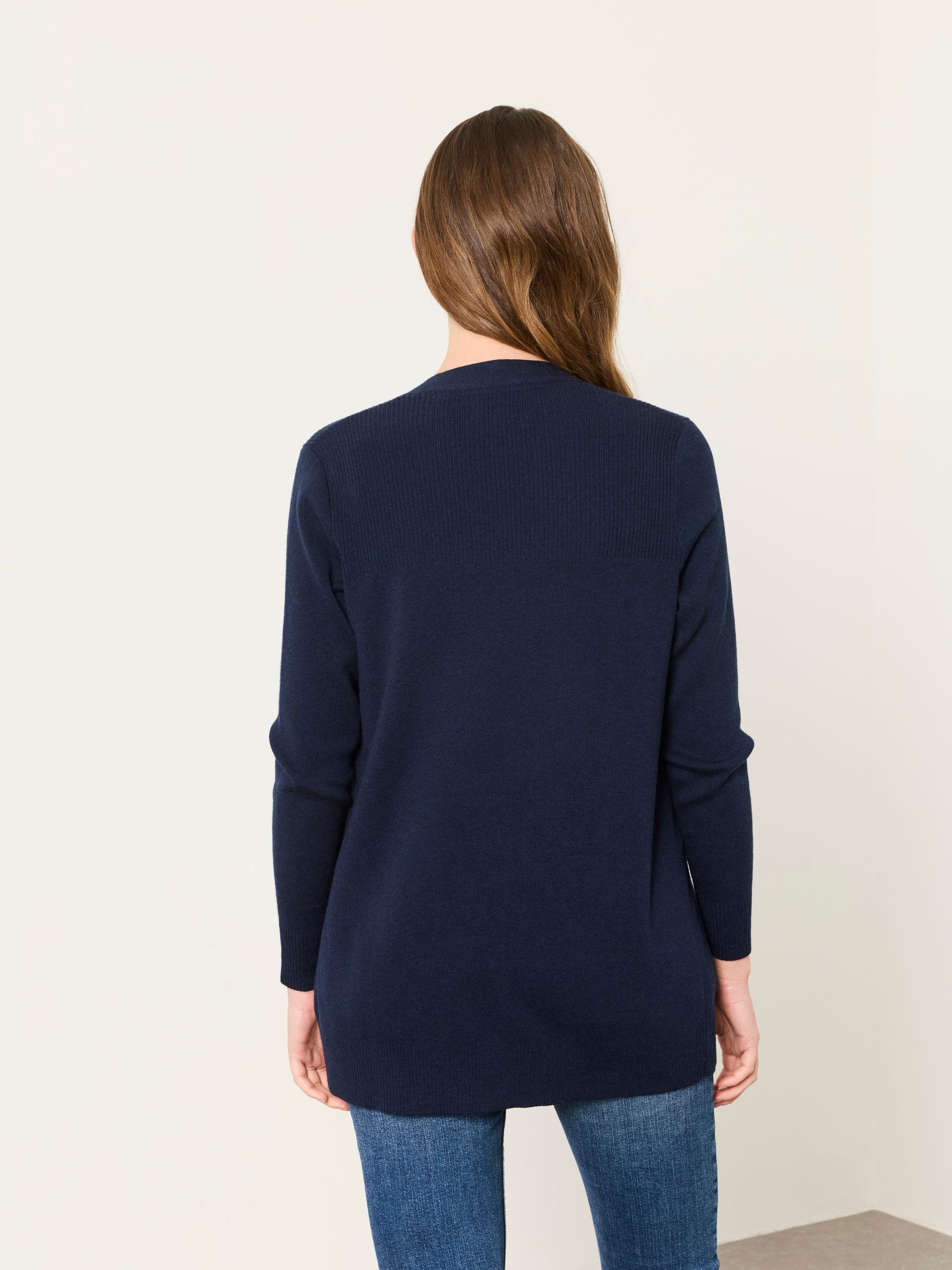 Selene Navy Knitted Longline Cardigan - Image 2 of 5