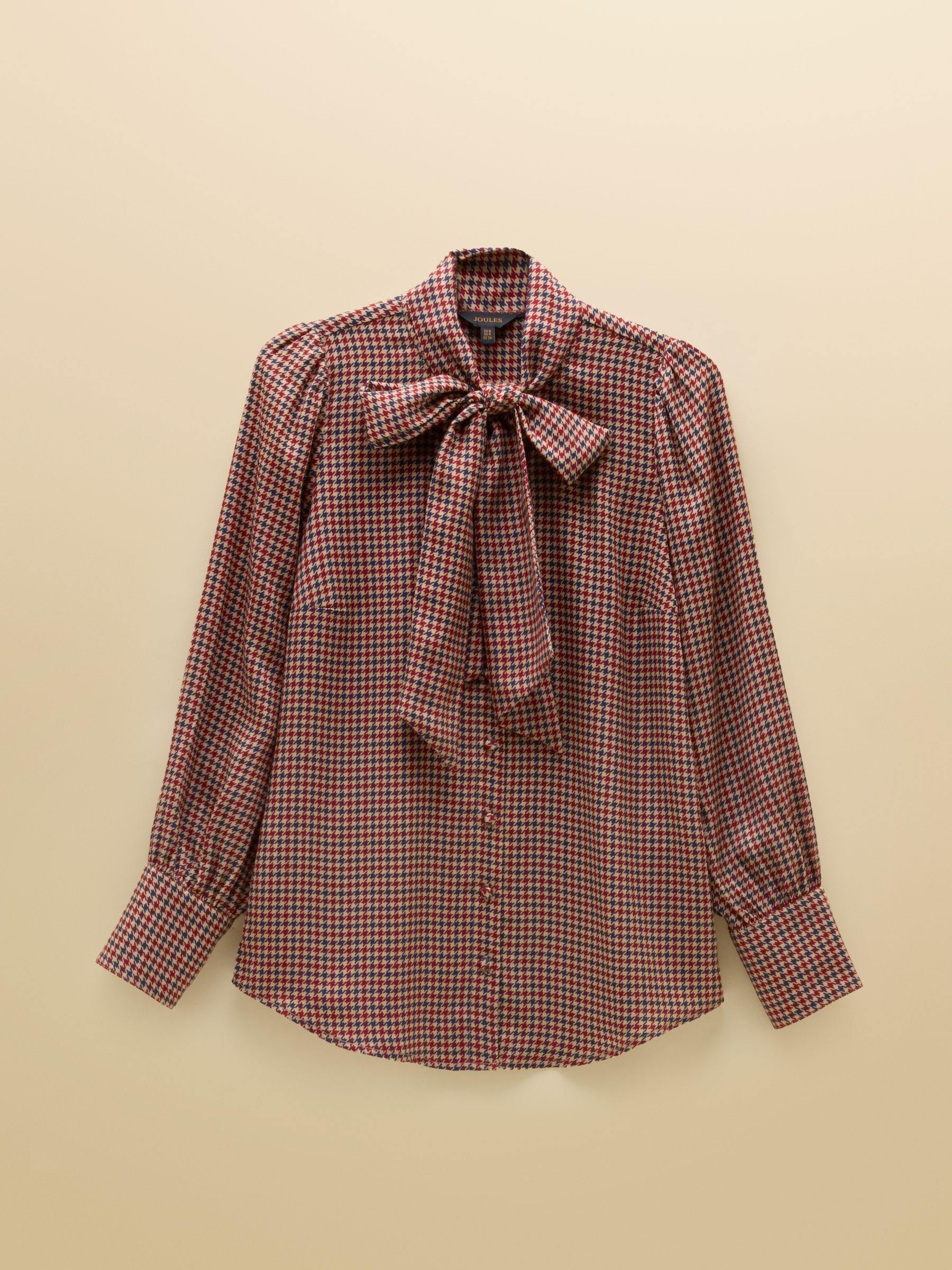 Tabby Brown Check Tie Neck Blouse - Image 7 of 7 Tabby Brown Check Tie Neck Blouse - Image 7 of 7