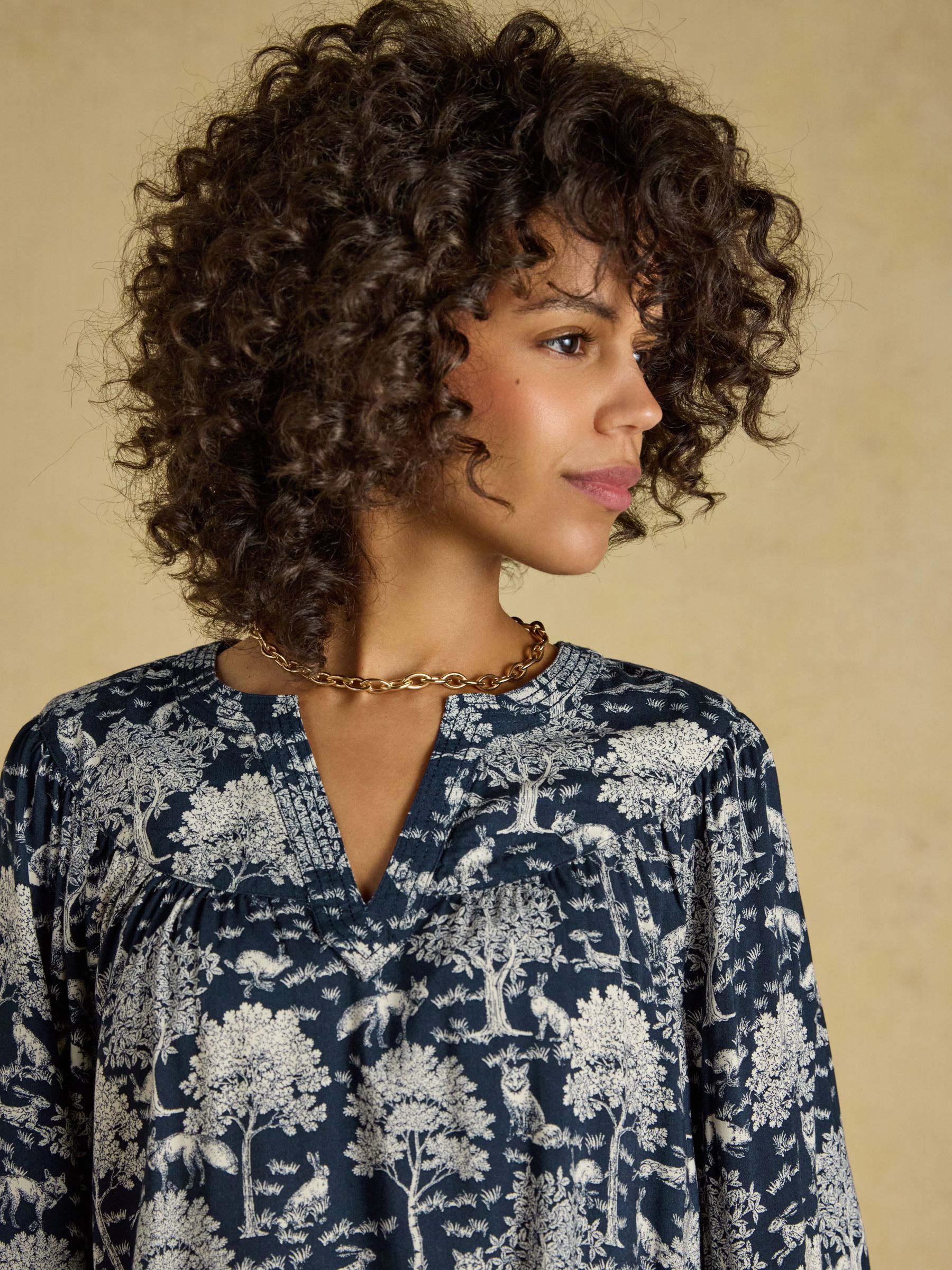 Elodie Navy Toile Popover Blouse - Image 4 of 7