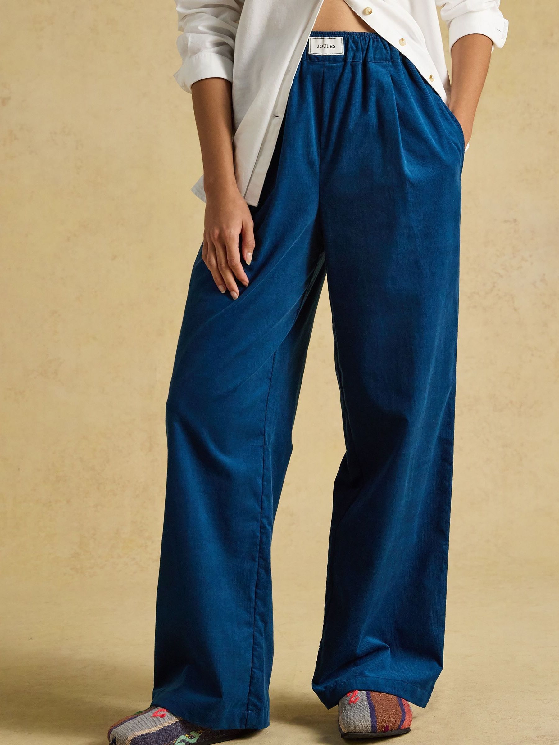 Navy Hallie Pull On Cord Trouser - Image 1 of 7
