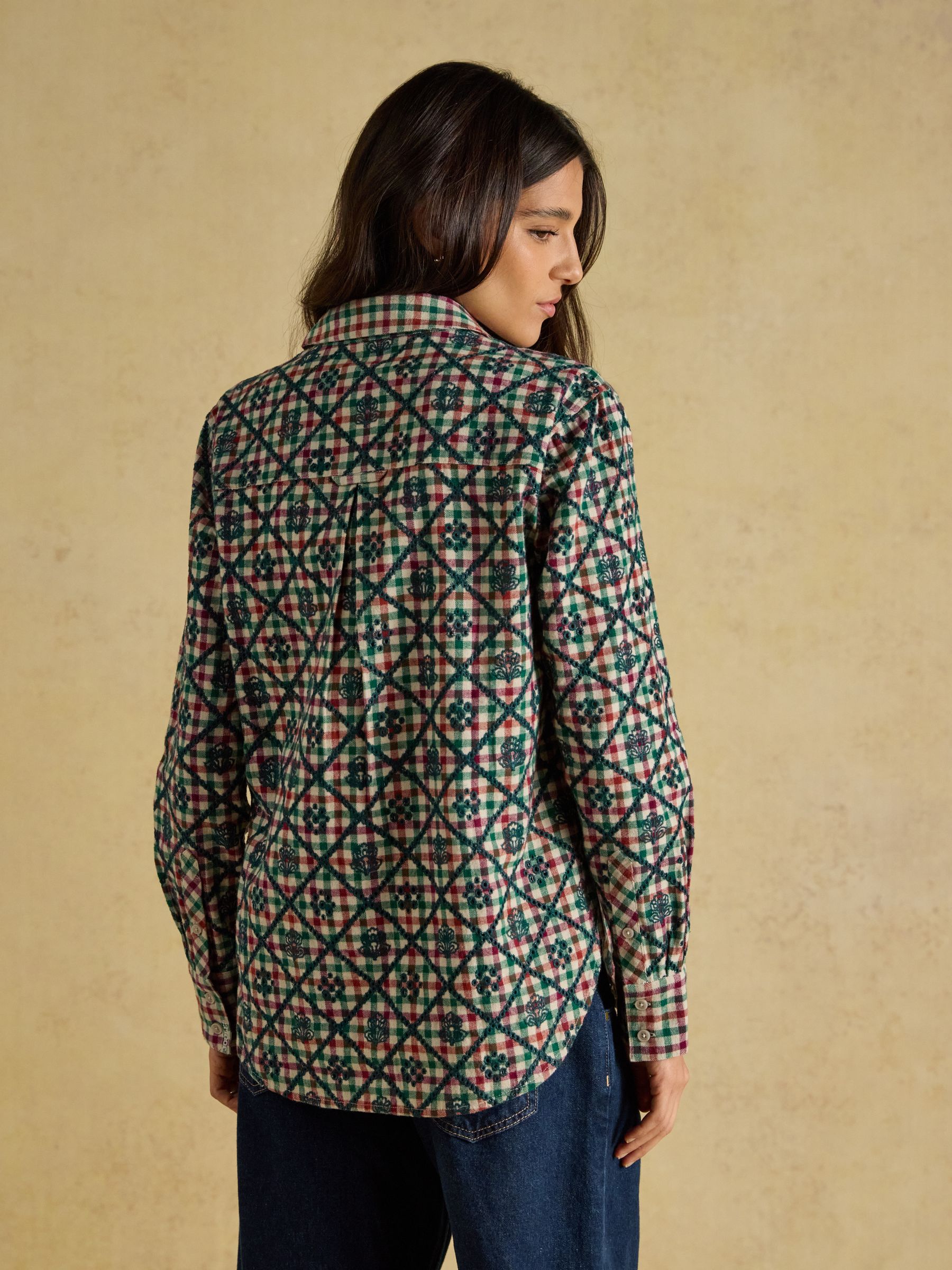 Brushed Cotton Multi Check Boyfriend Fit Shirt - Image 2 of 8