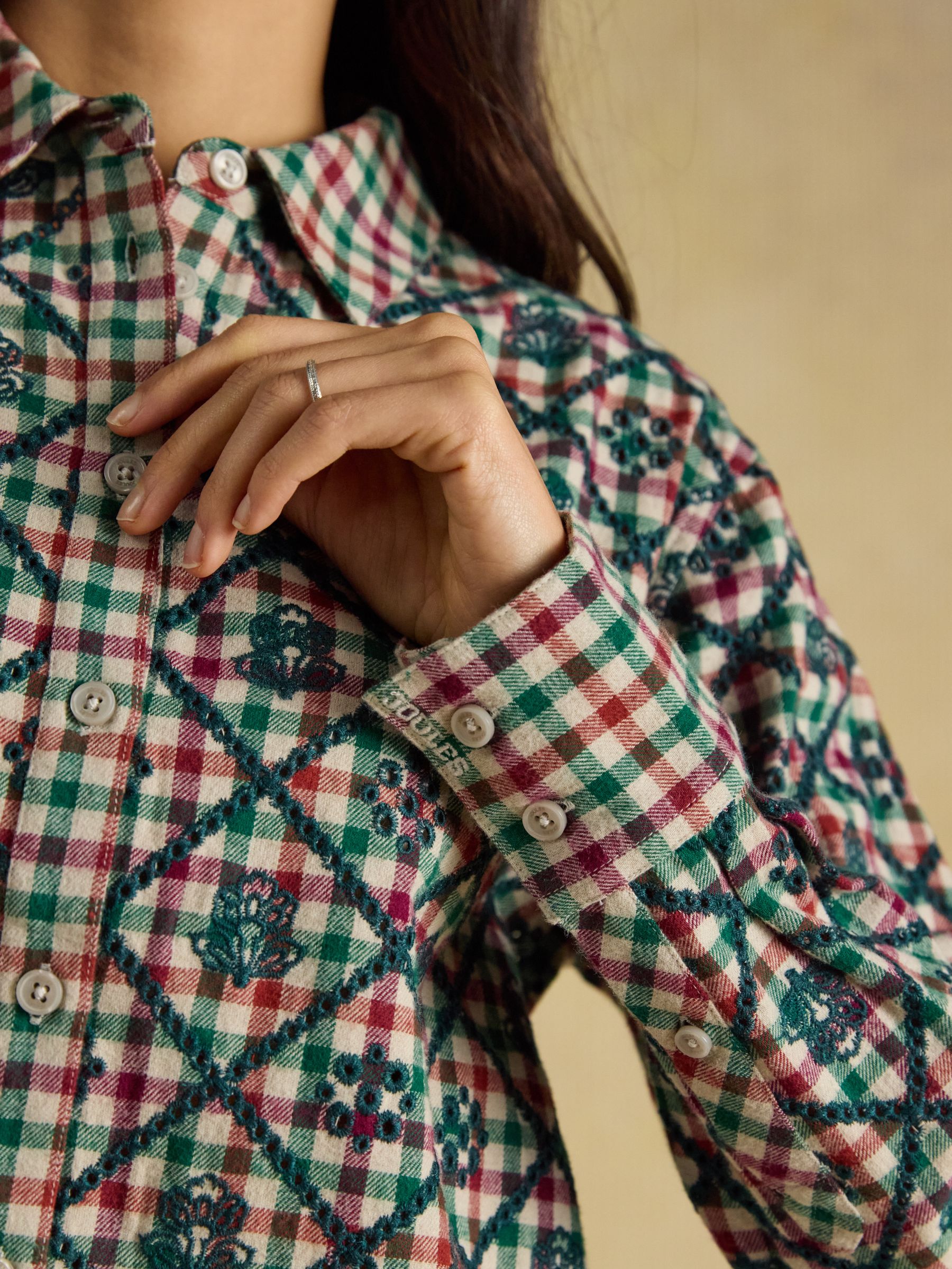 Brushed Cotton Multi Check Boyfriend Fit Shirt - Image 6 of 8