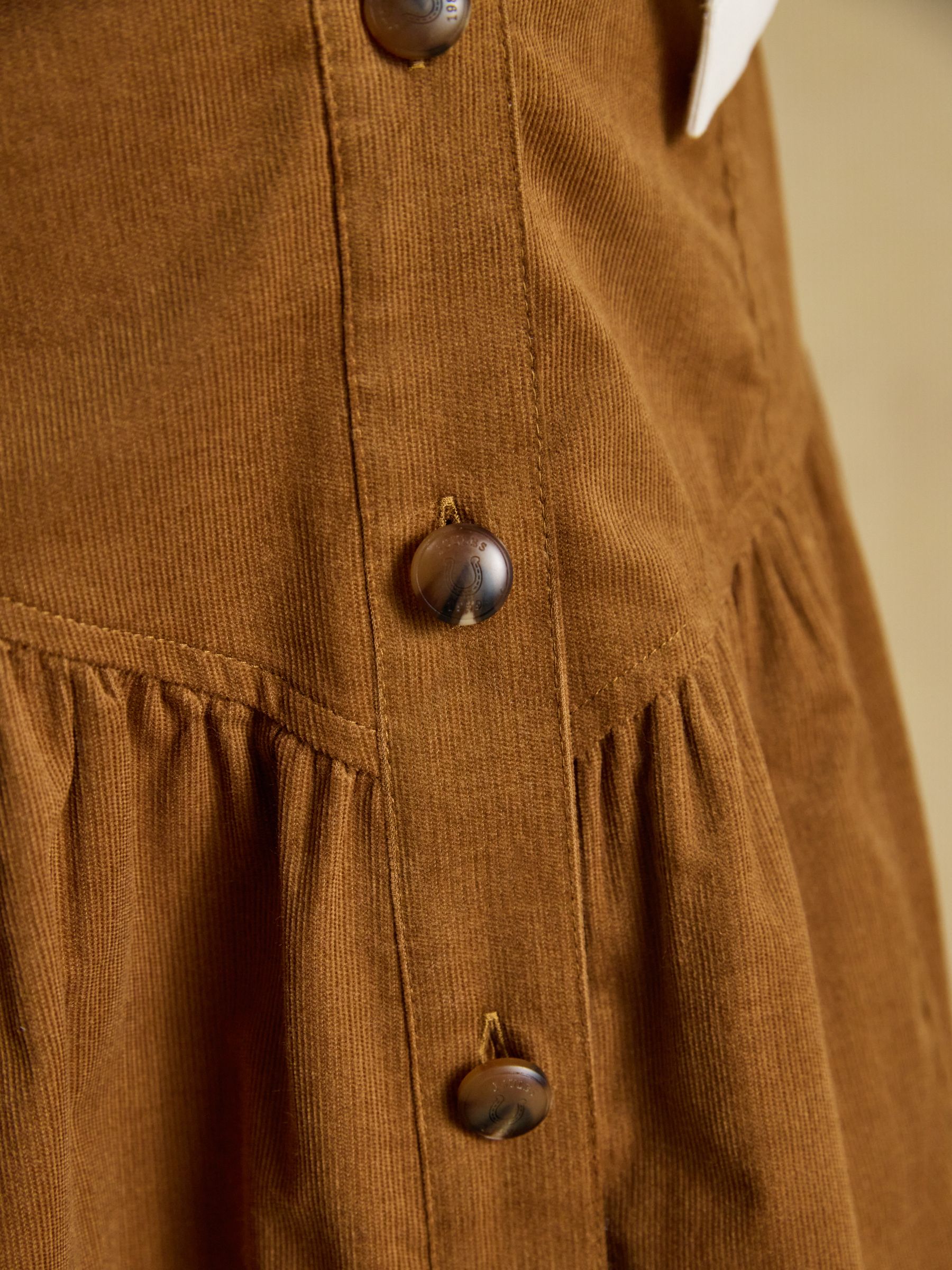 Button Through Tan Brown Cord Skirt - Image 2 of 5
