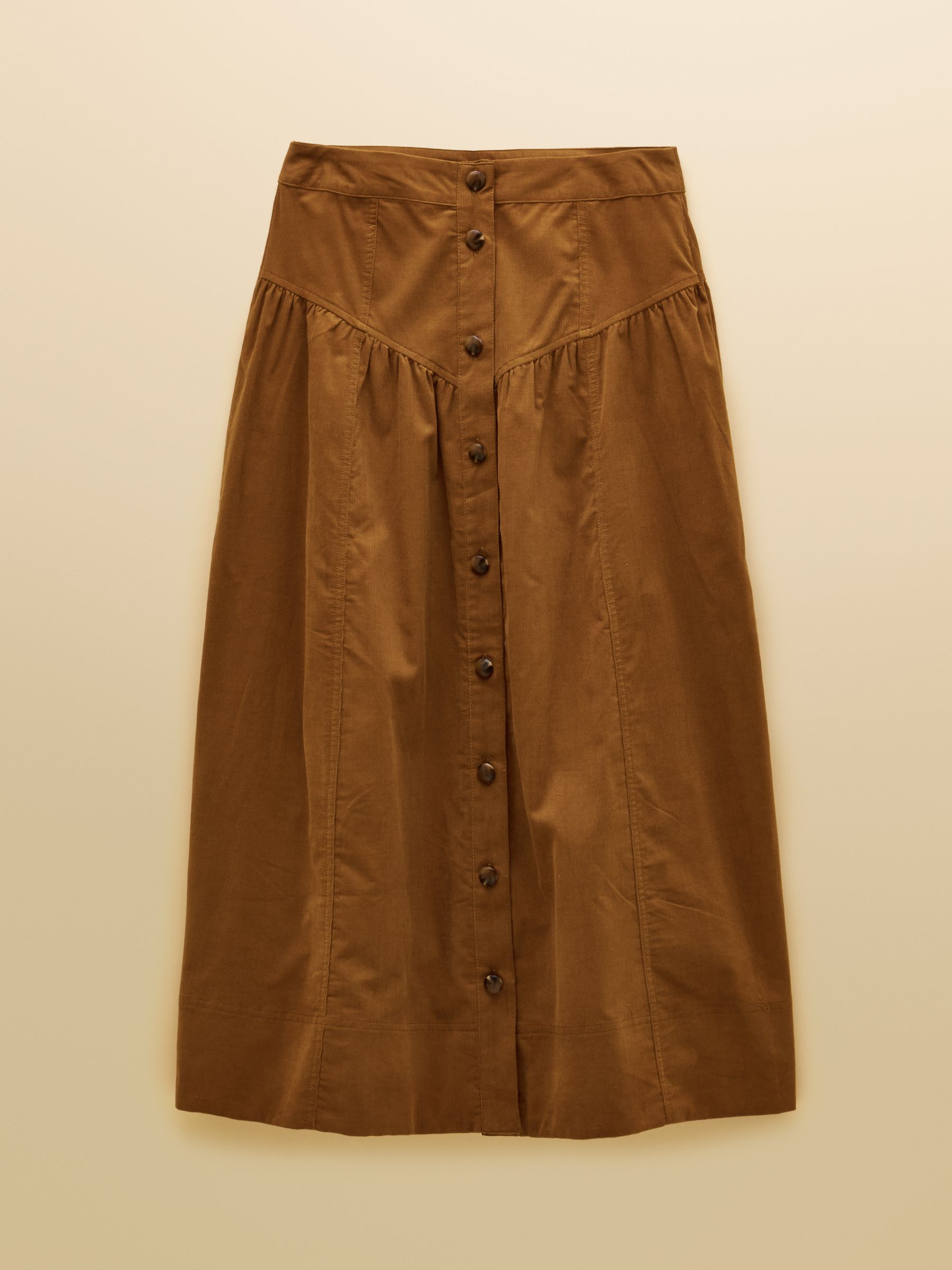 Button Through Tan Brown Cord Skirt - Image 5 of 5