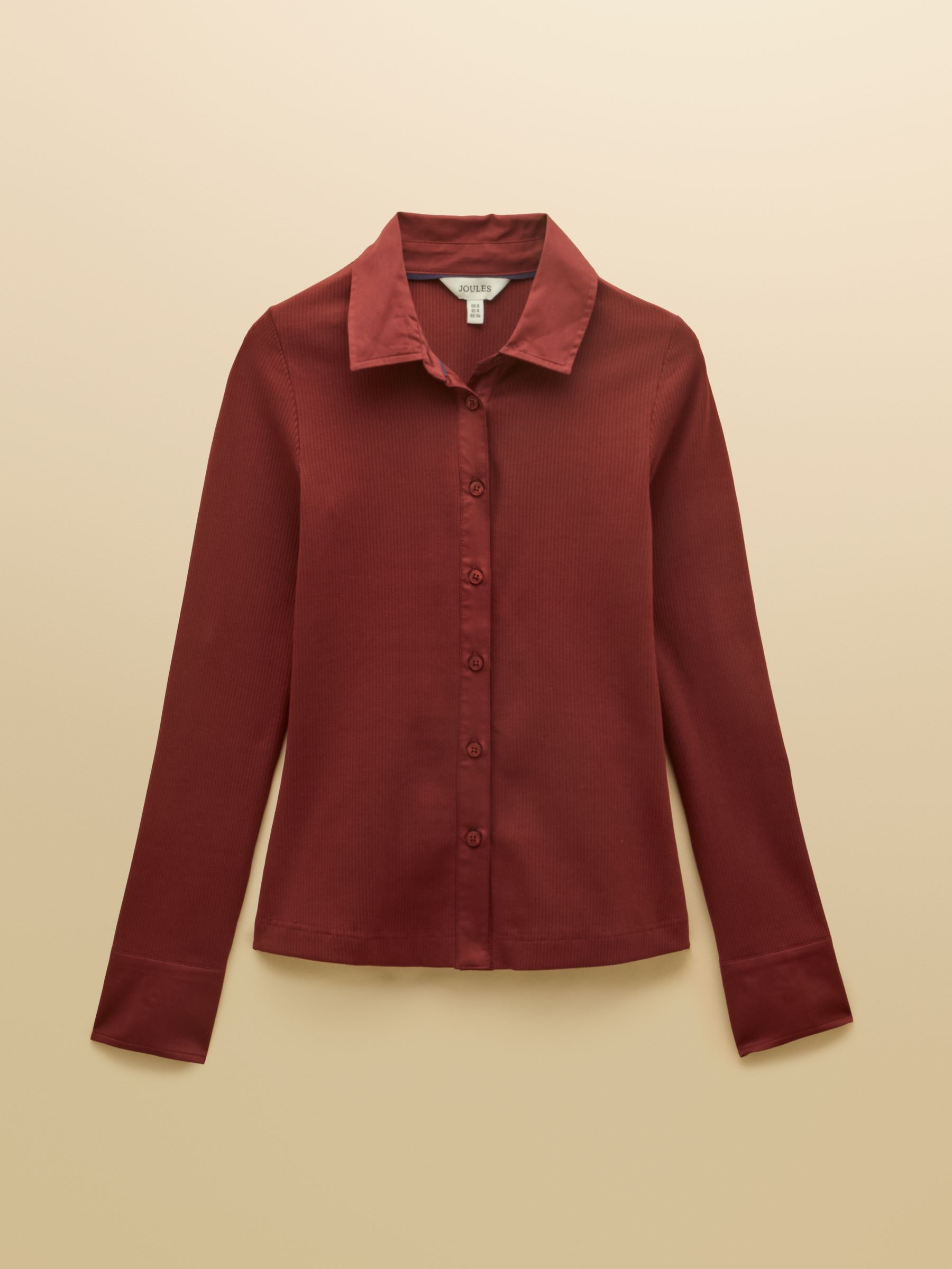 Russet Cotton Rich Long Sleeve Ribbed Jersey Shirt - Image 9 of 9