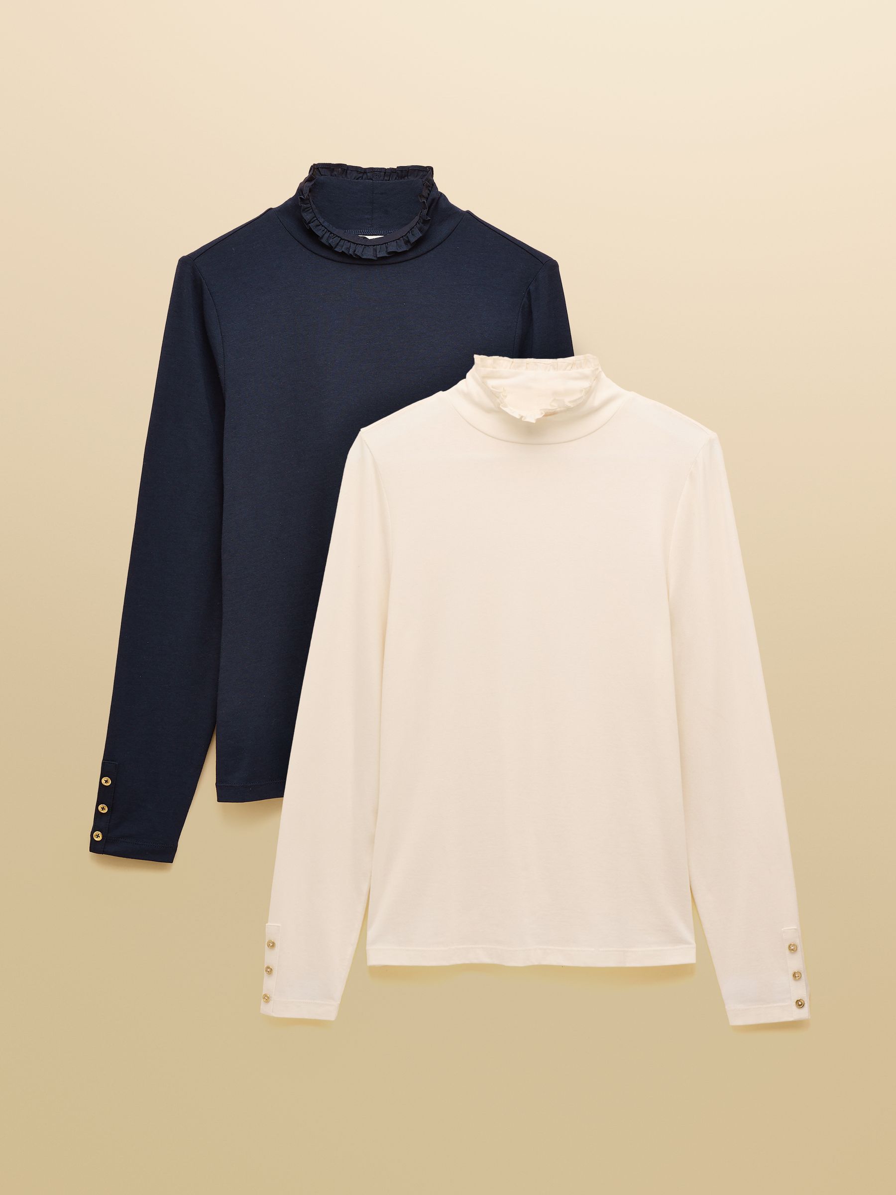 Amy Cream/Navy Jersey Layering Tops 2 Pack - Image 1 of 7