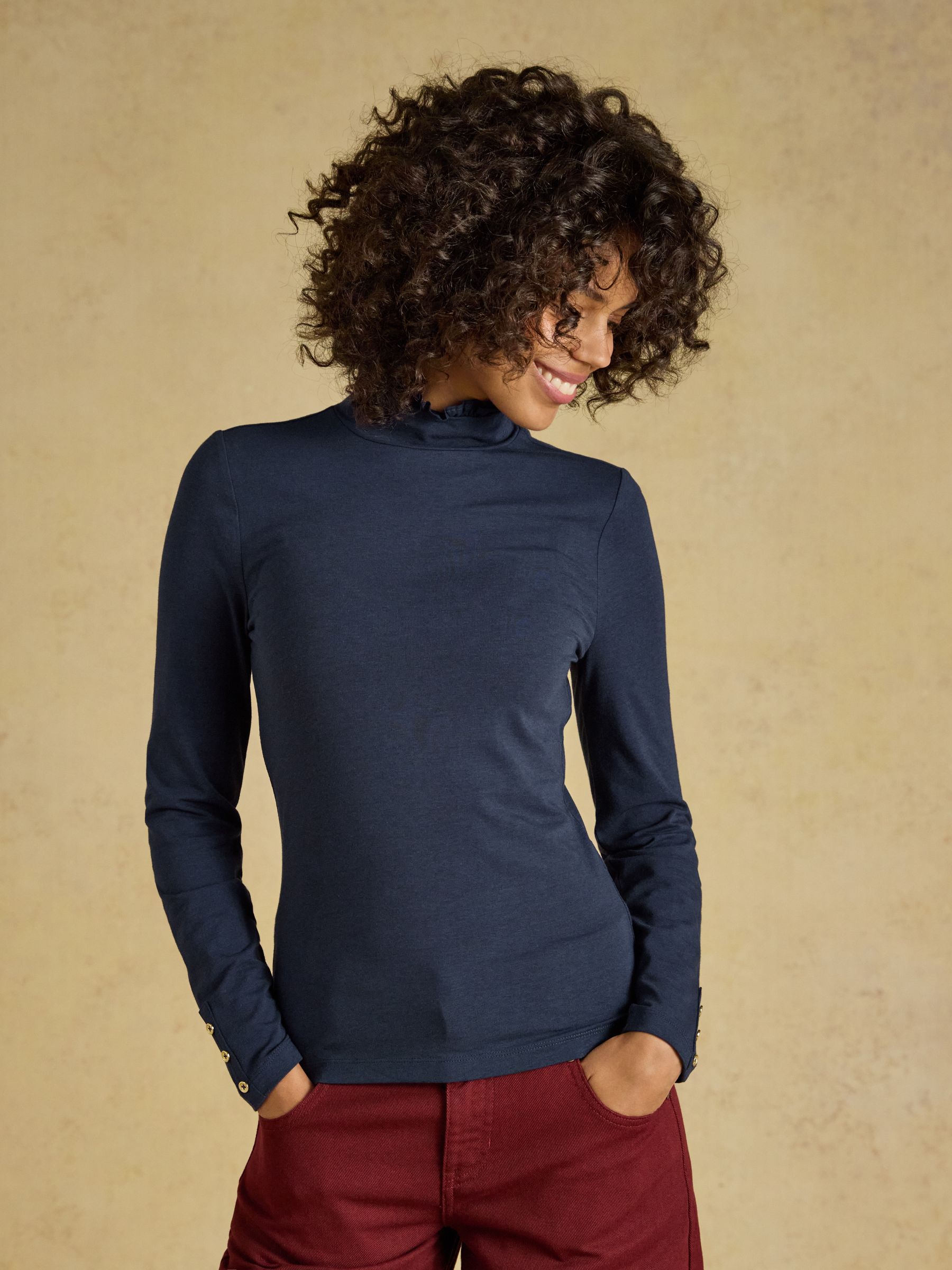 Amy Cream/Navy Jersey Layering Tops 2 Pack - Image 3 of 7