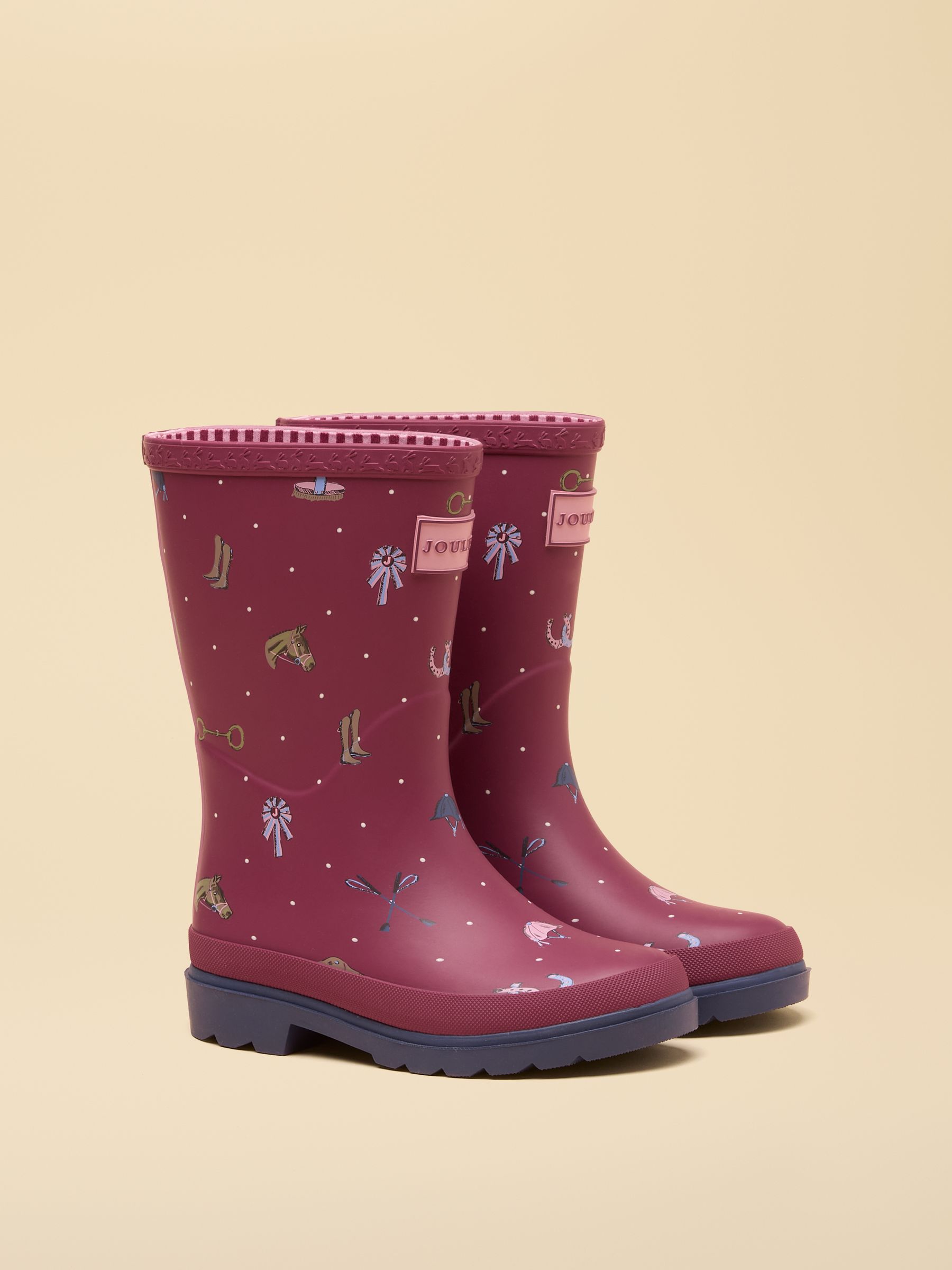Kids' Berry Pink Horse Printed Wellies - Image 1 of 6