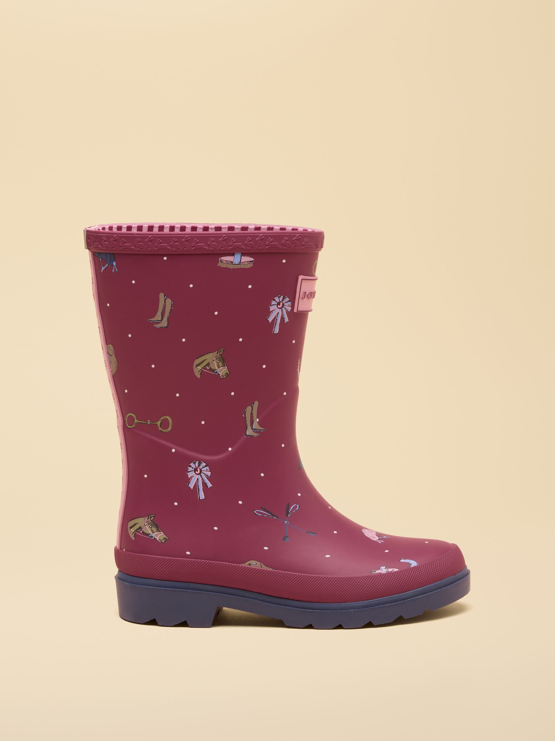 Kids' Berry Pink Horse Printed Wellies - Image 2 of 6
