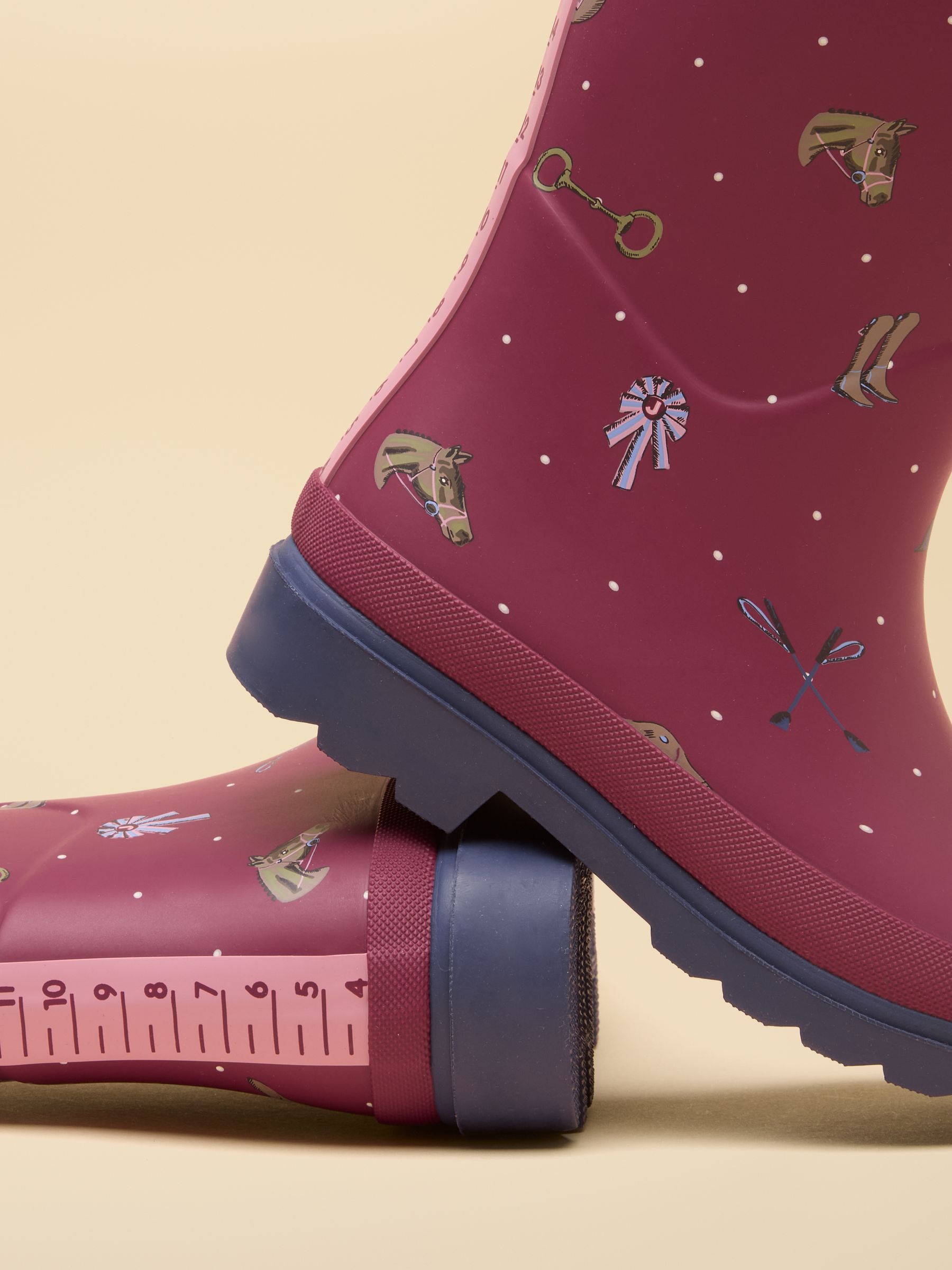 Kids' Berry Pink Horse Printed Wellies - Image 5 of 6
