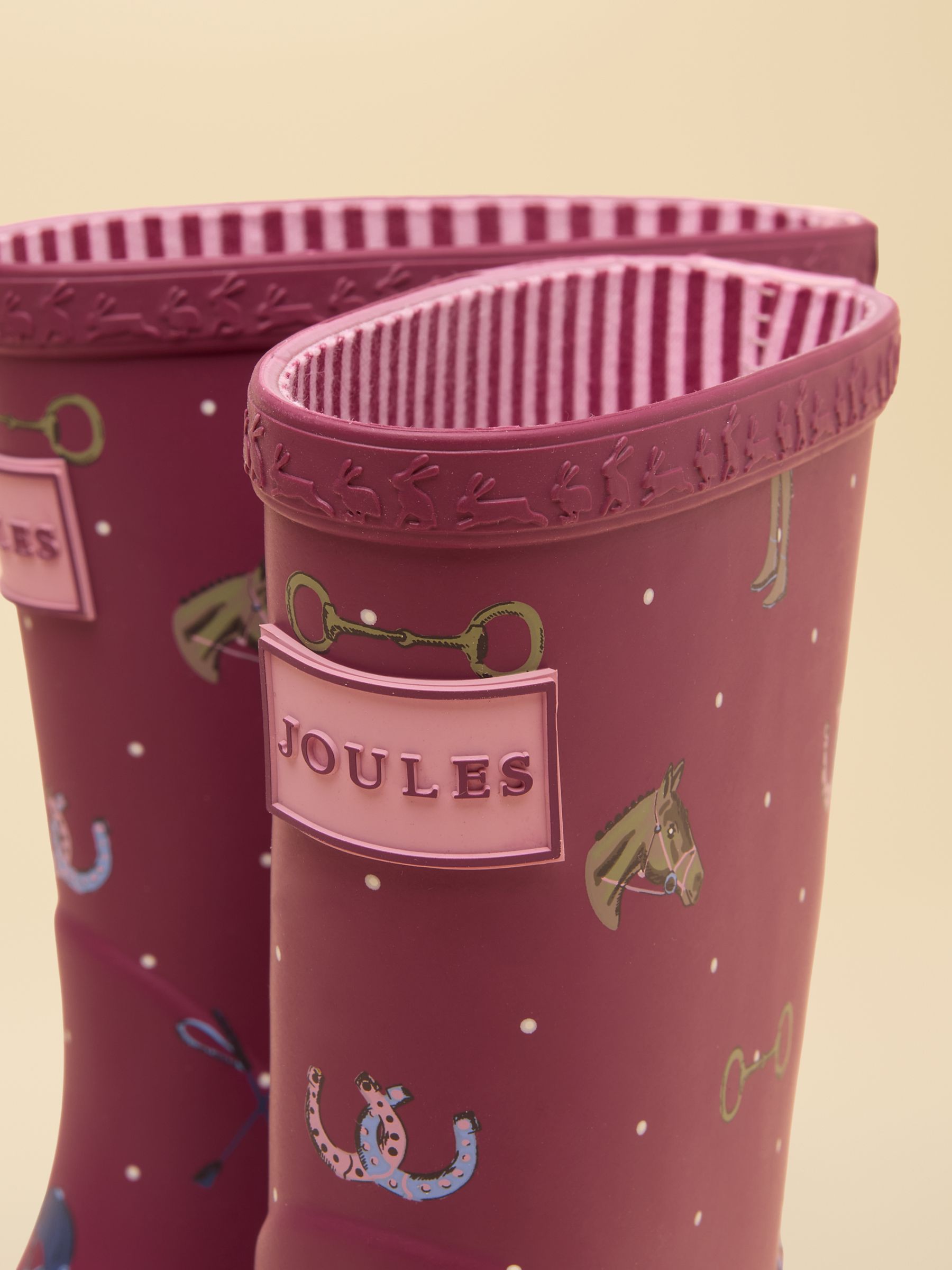 Kids' Berry Pink Horse Printed Wellies - Image 6 of 6
