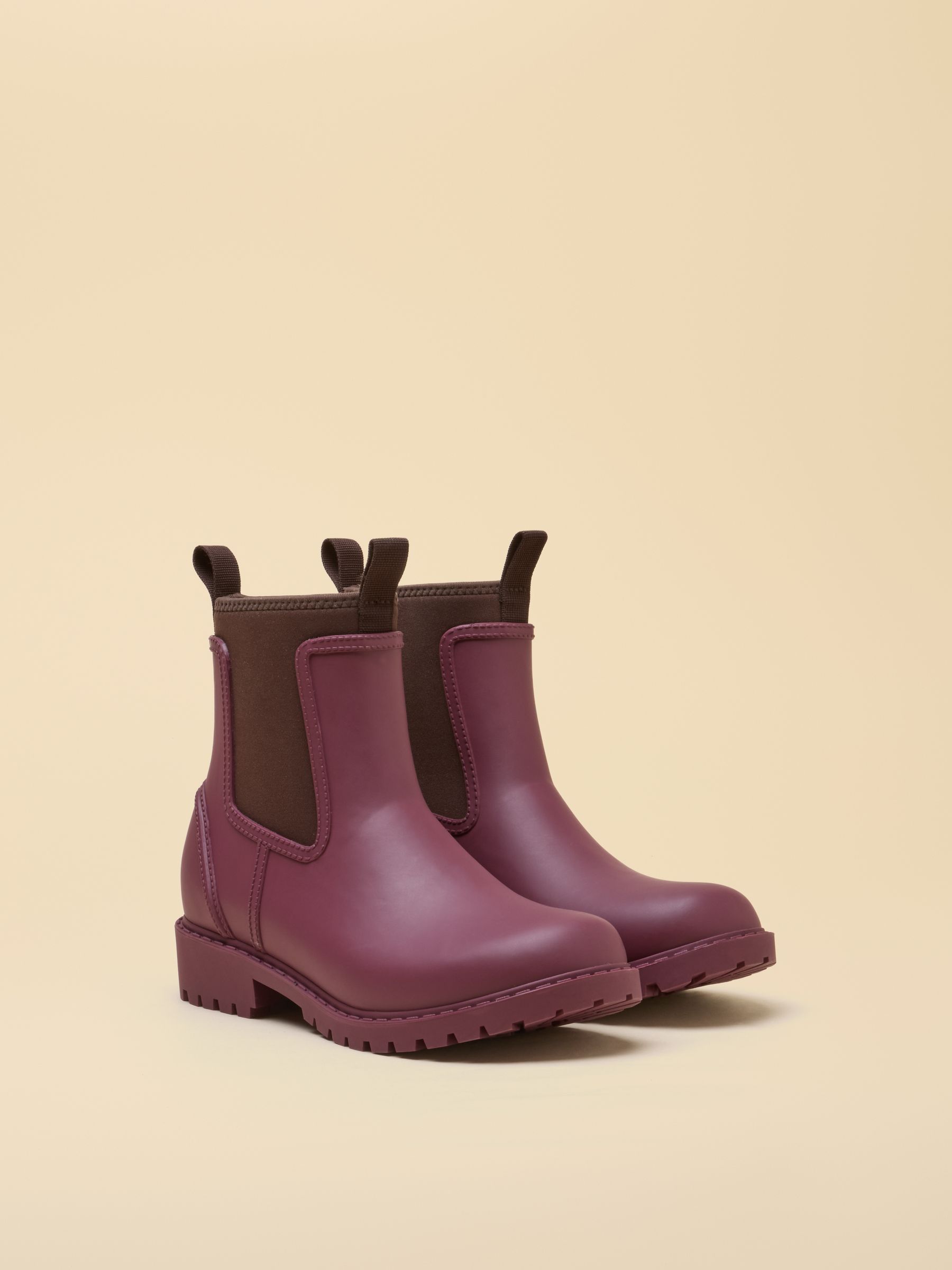 Oakfield Cherry & Chocolate Neoprene Lined Ankle Wellies - Image 2 of 6
