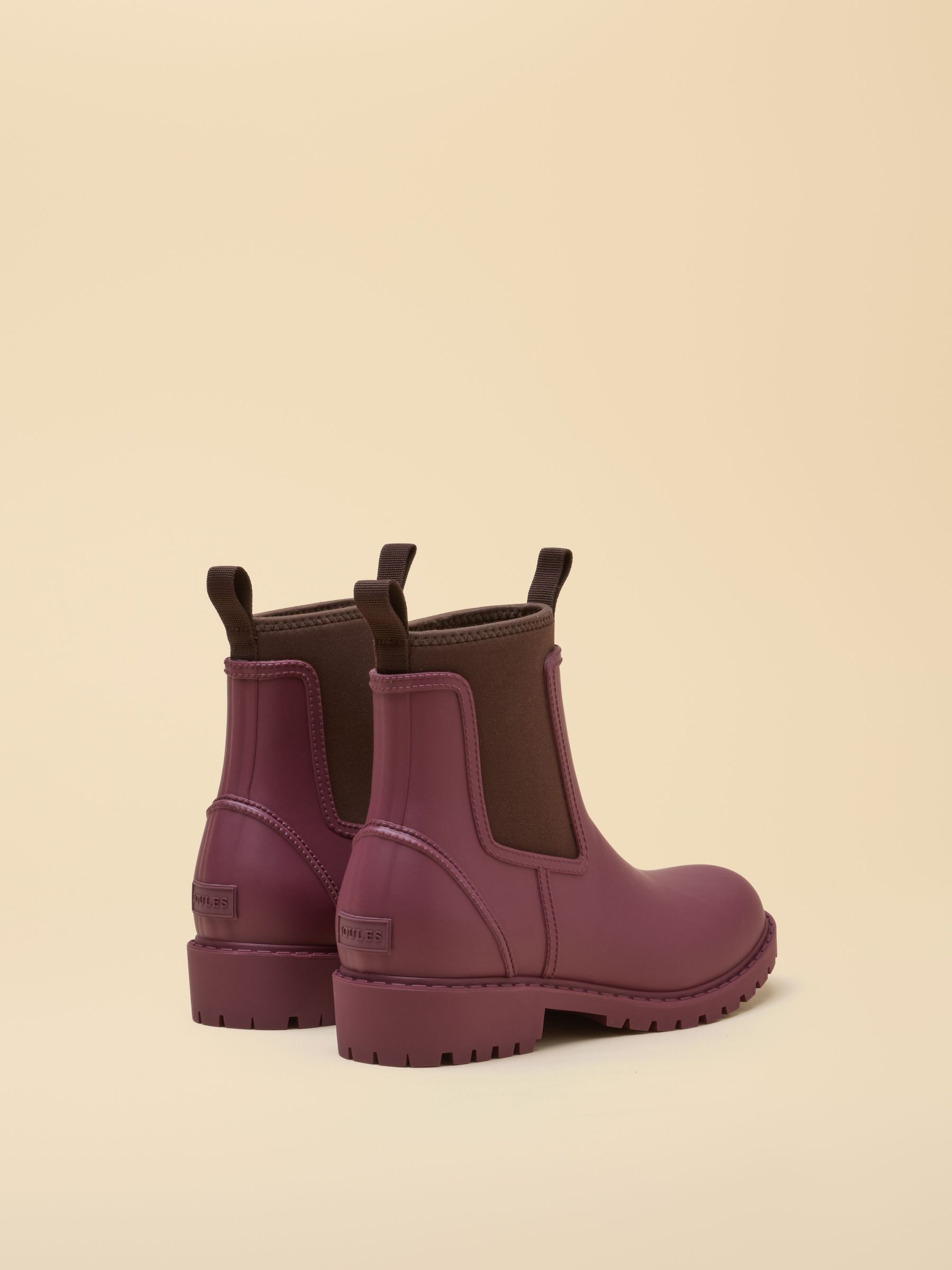 Oakfield Cherry & Chocolate Neoprene Lined Ankle Wellies - Image 3 of 6