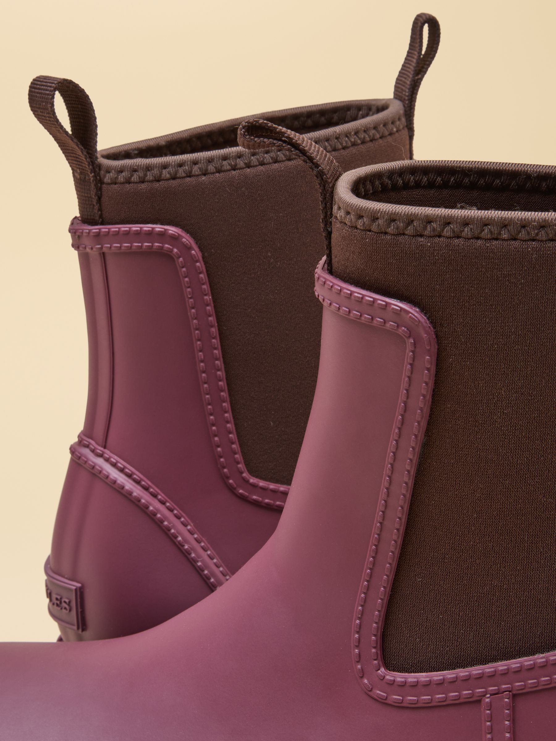 Oakfield Cherry & Chocolate Neoprene Lined Ankle Wellies - Image 6 of 6
