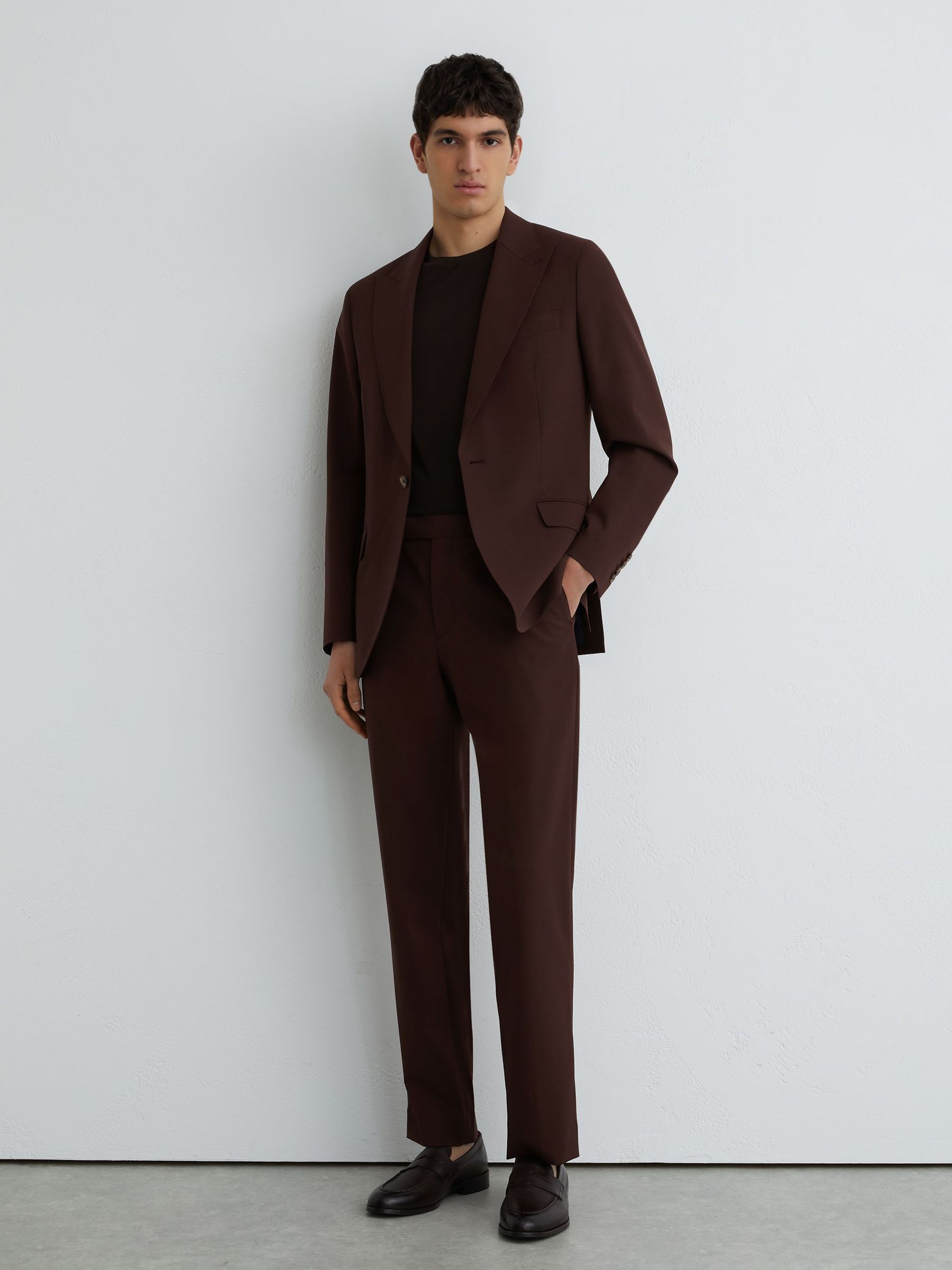 Suit Trousers in Chocolate Brown - Image 1 of 7