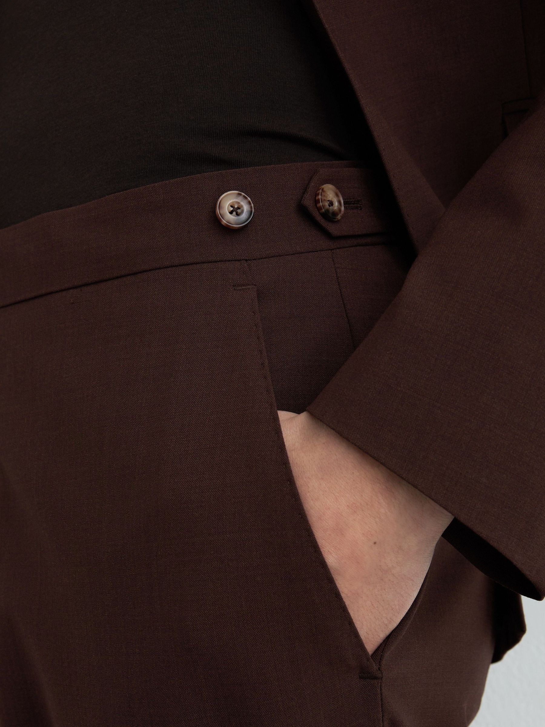 Suit Trousers in Chocolate Brown - Image 5 of 7