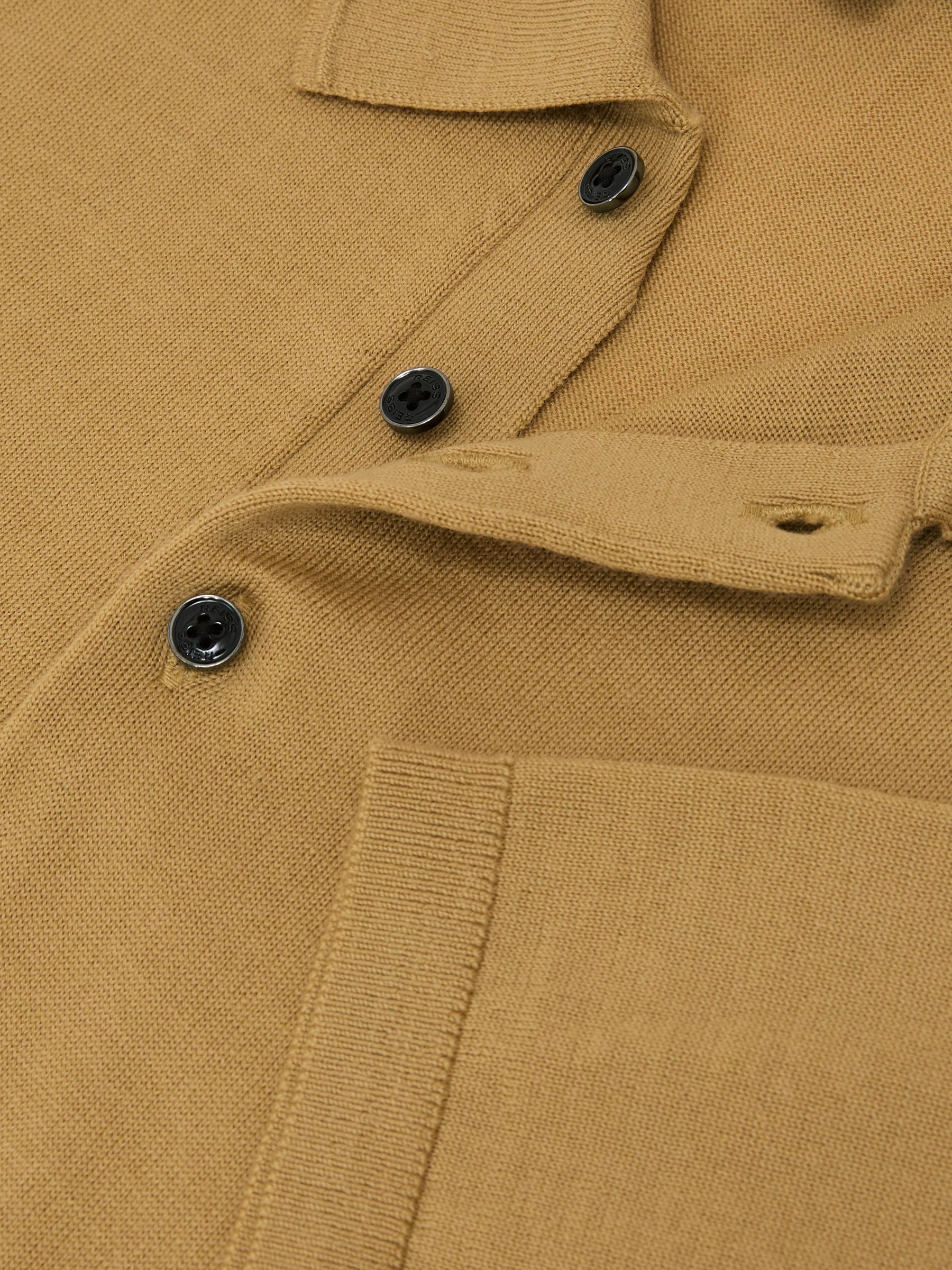 Merino Wool Short-Sleeve Polo Shirt in Yellow - image 3