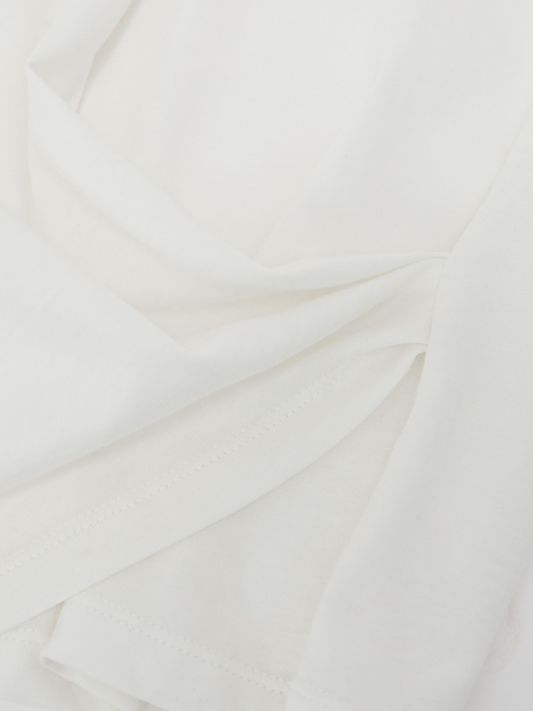 Cotton Drape Cap-Sleeve T-Shirt in White - image 3