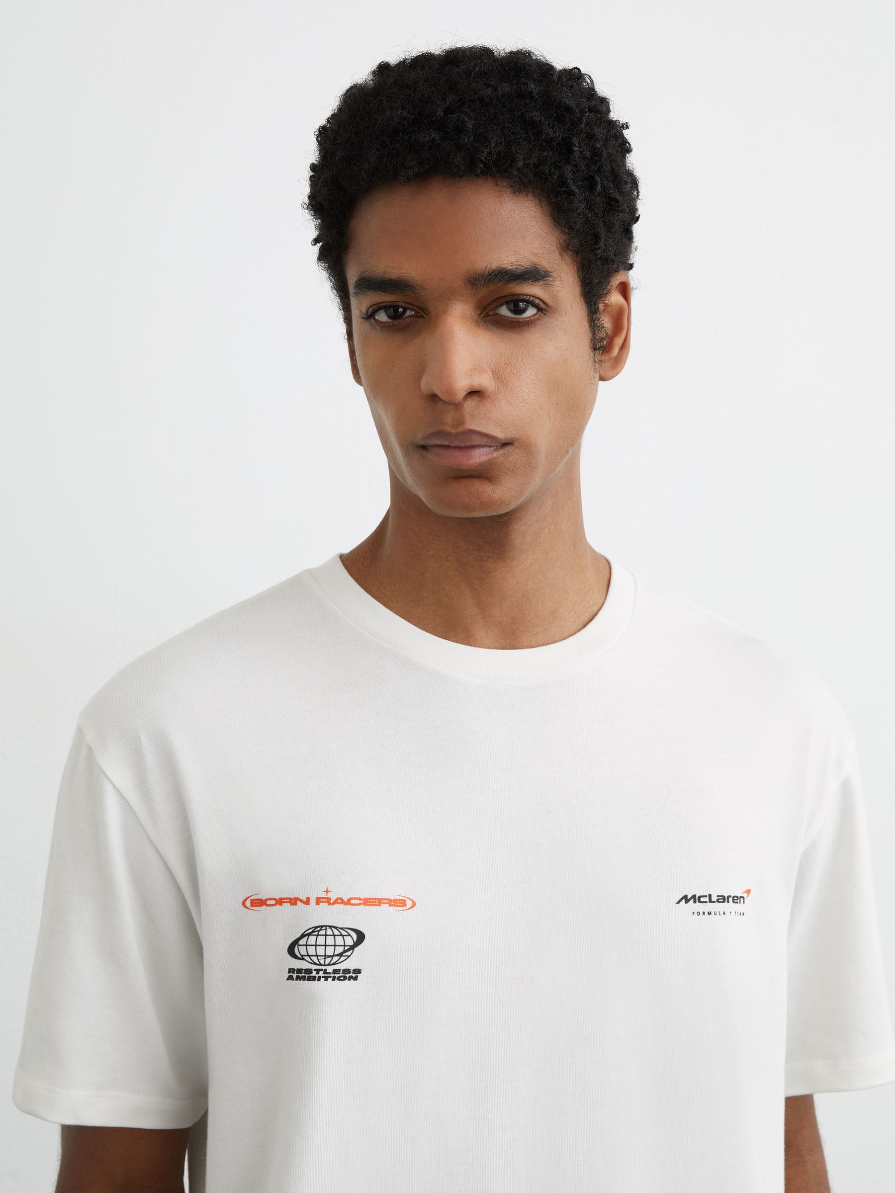 McLaren Racing Relaxed Logo T-Shirt Unisex-Fit in White - Image 1 of 8
