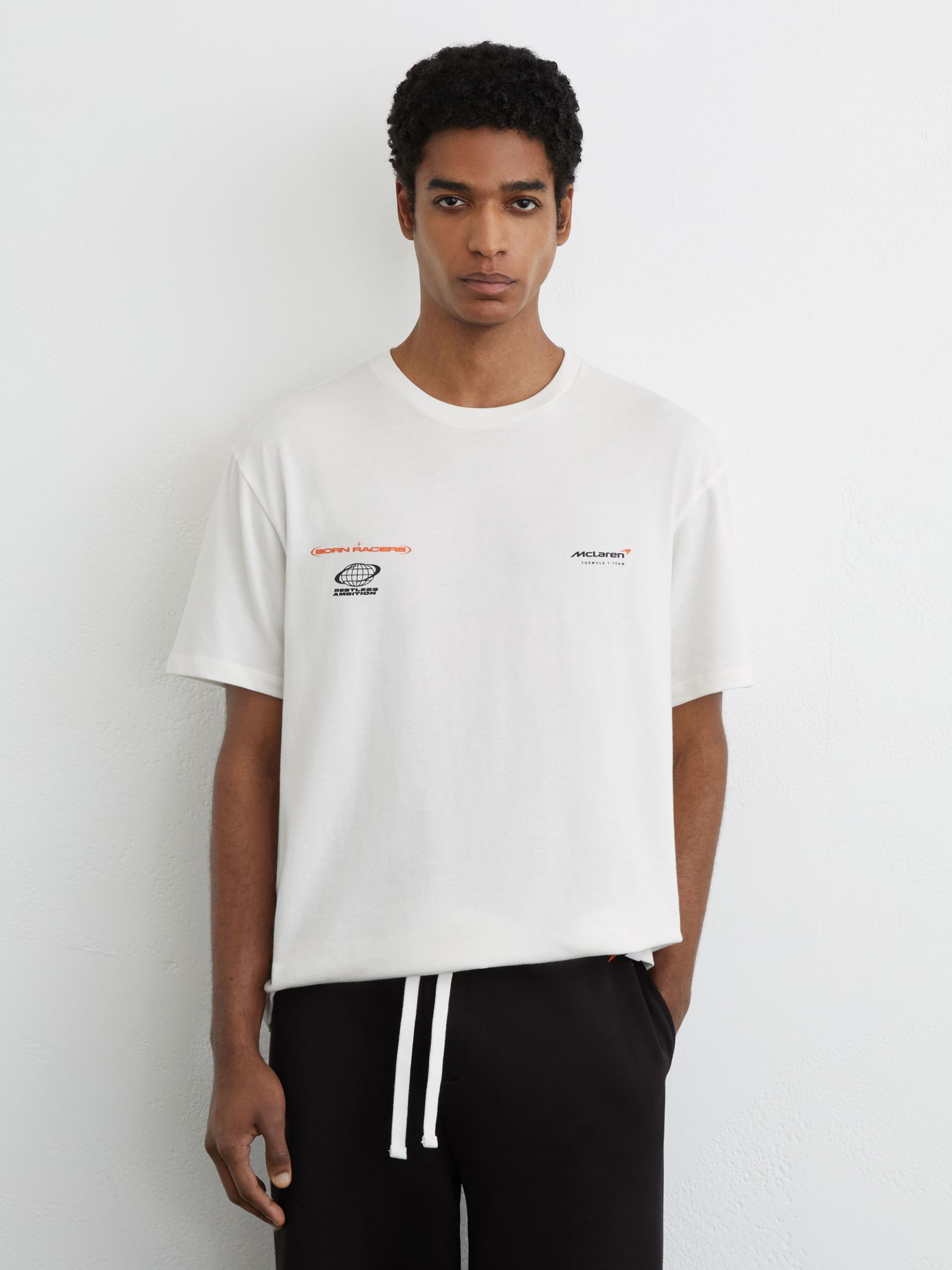 McLaren Racing Relaxed Logo T-Shirt Unisex-Fit in White - Image 4 of 8