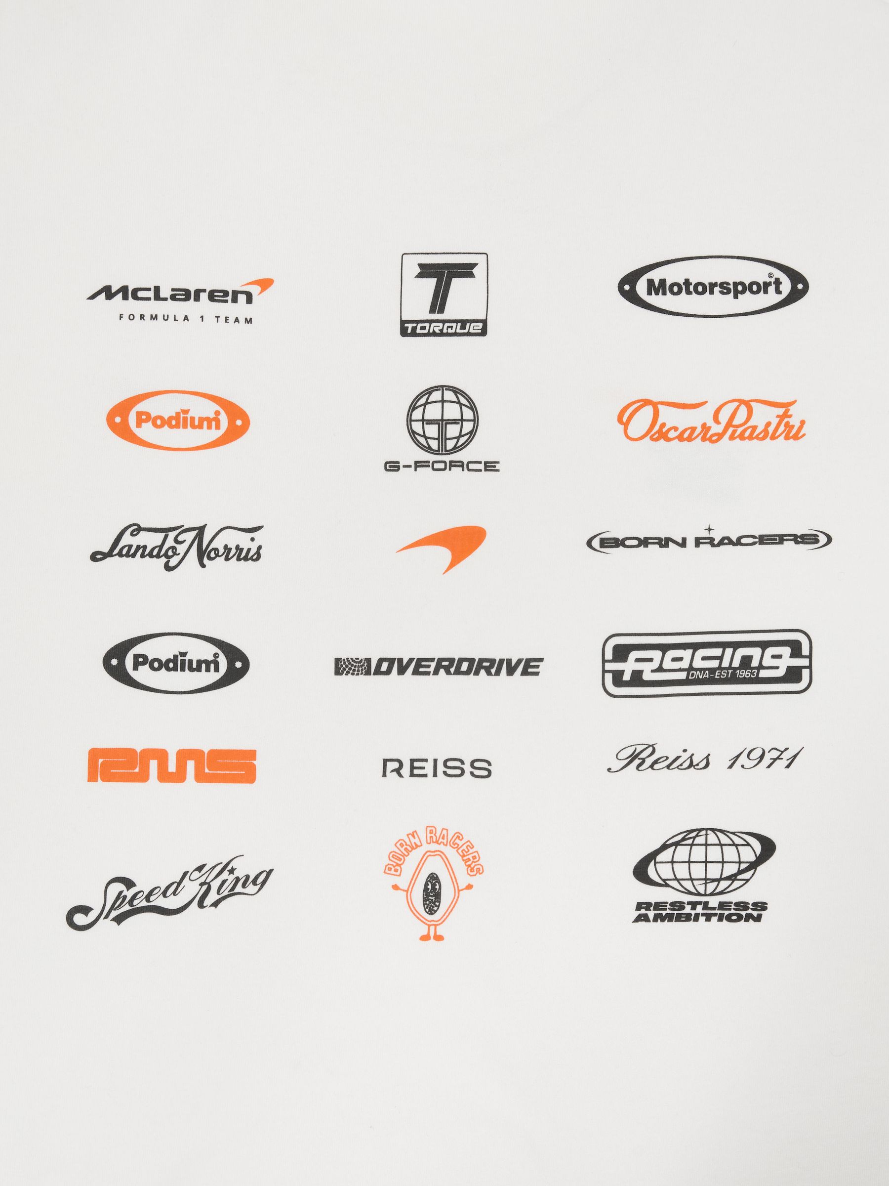 McLaren Racing Relaxed Logo T-Shirt Unisex-Fit in White - Image 7 of 8