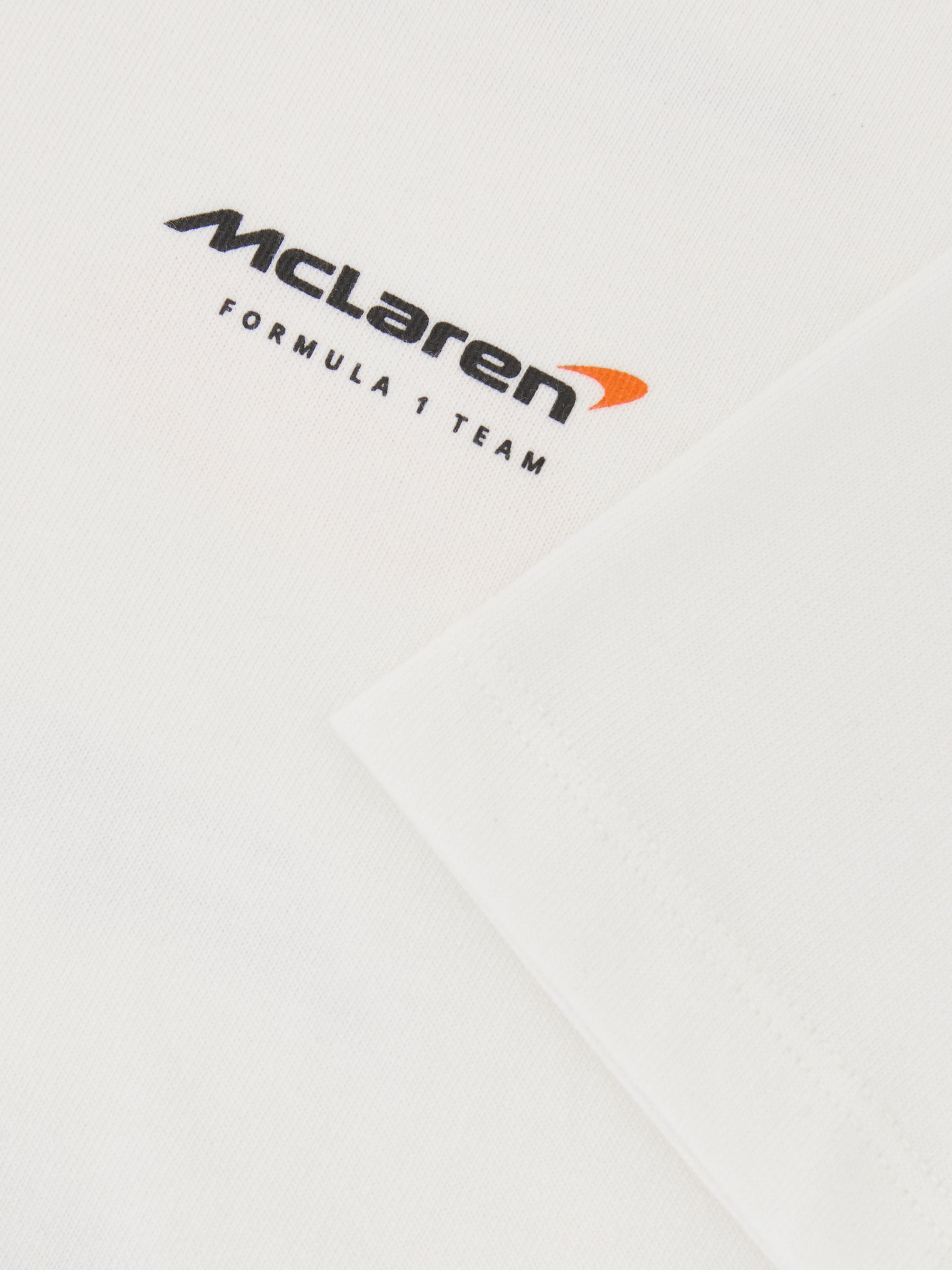 McLaren Racing Relaxed Logo T-Shirt Unisex-Fit in White - Image 8 of 8