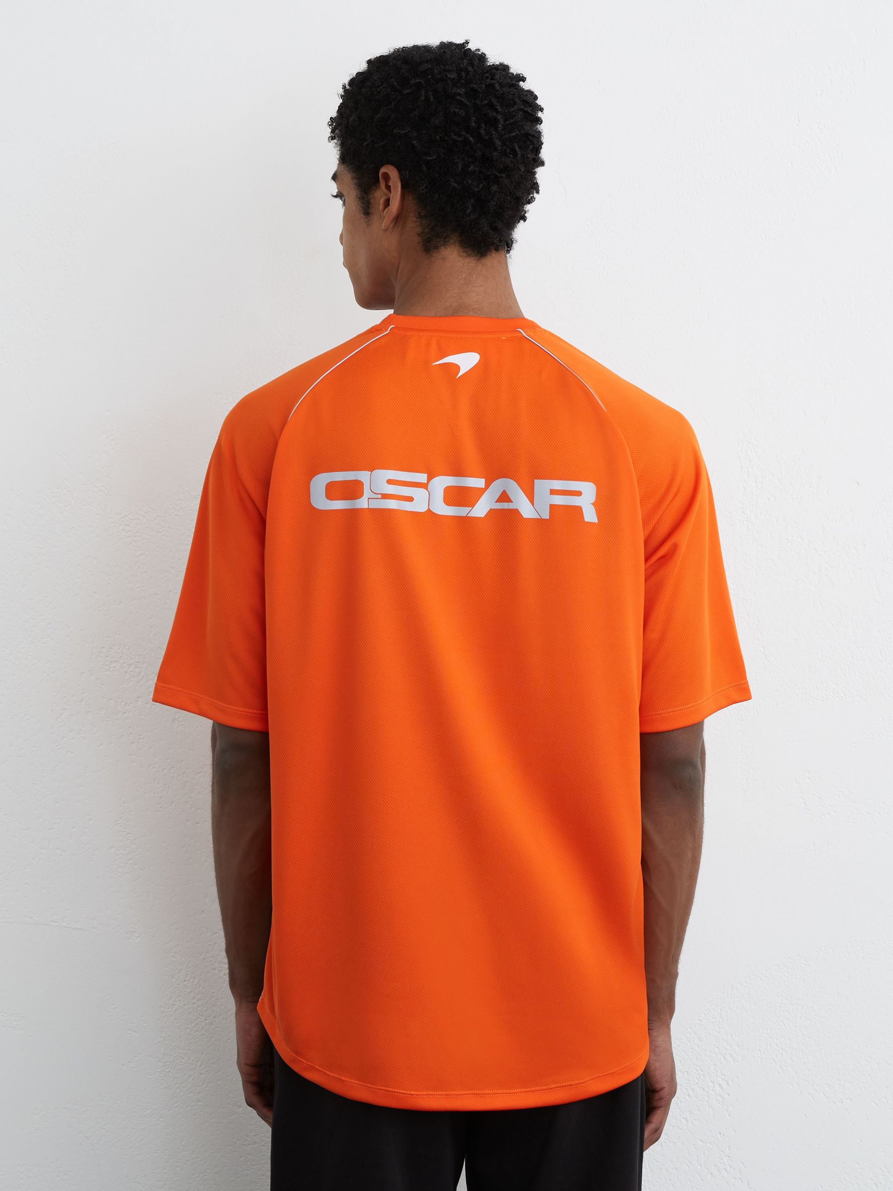 McLaren Racing Relaxed Contrast Driver T-Shirt Unisex-Fit in Papaya Orange - image 3