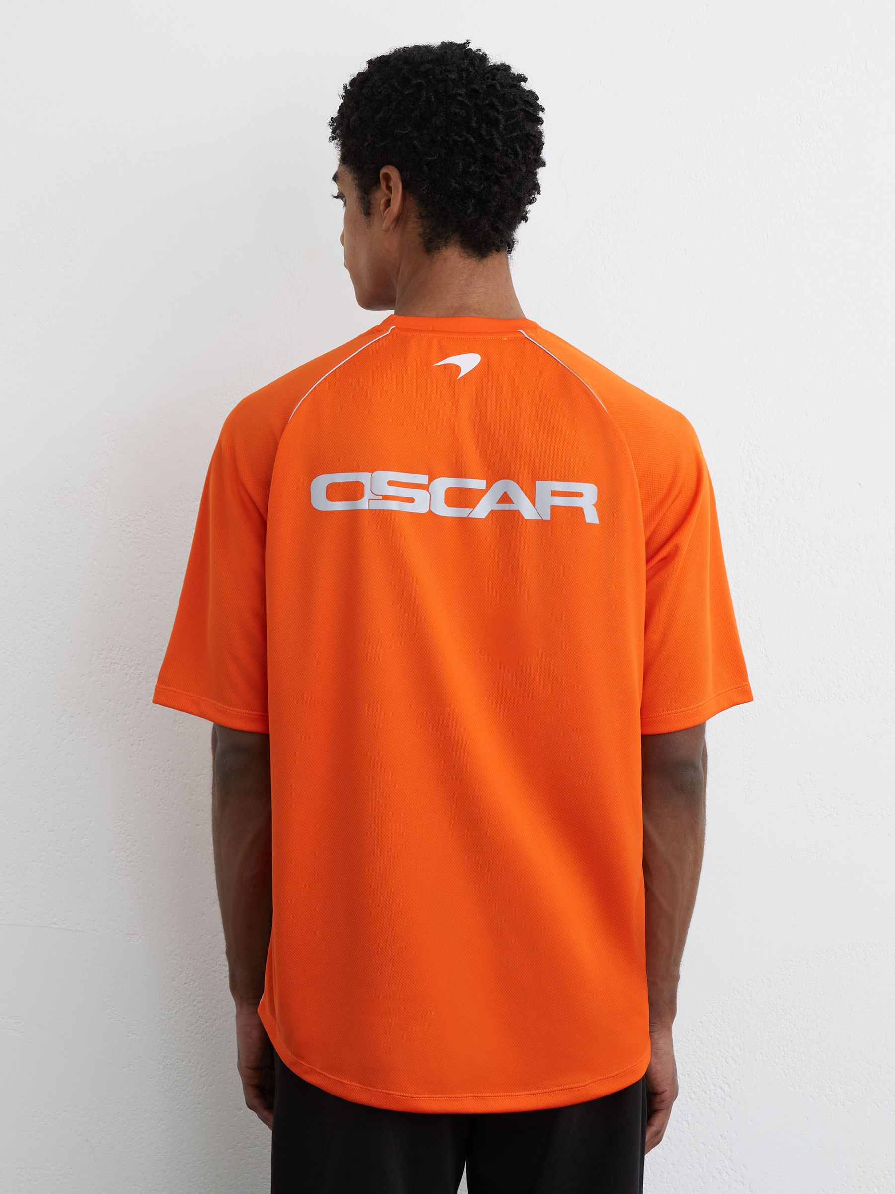 McLaren Racing Relaxed Contrast Driver T-Shirt Unisex-Fit in Papaya Orange - Image 5 of 8