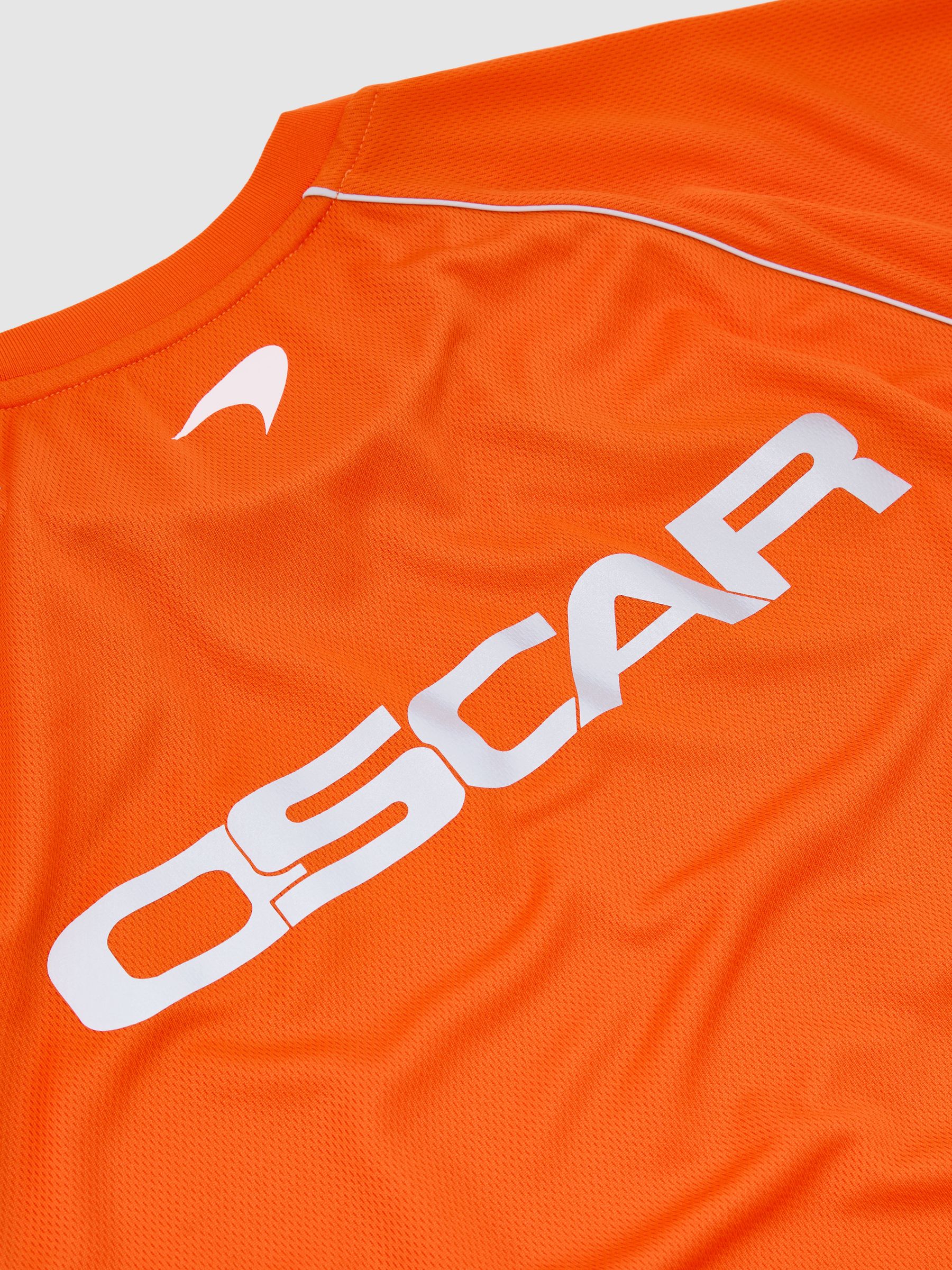 McLaren Racing Relaxed Contrast Driver T-Shirt Unisex-Fit in Papaya Orange - Image 7 of 8